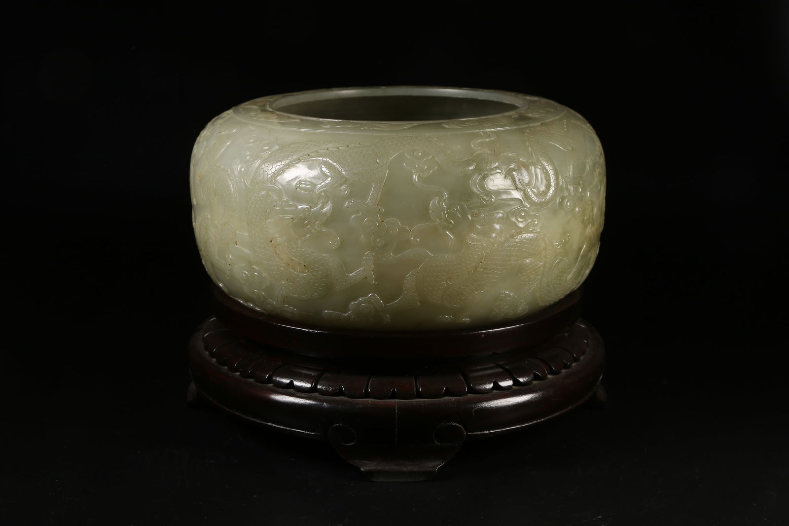 A HETIAN JADE DRAGON-PATTERN JAR - 2