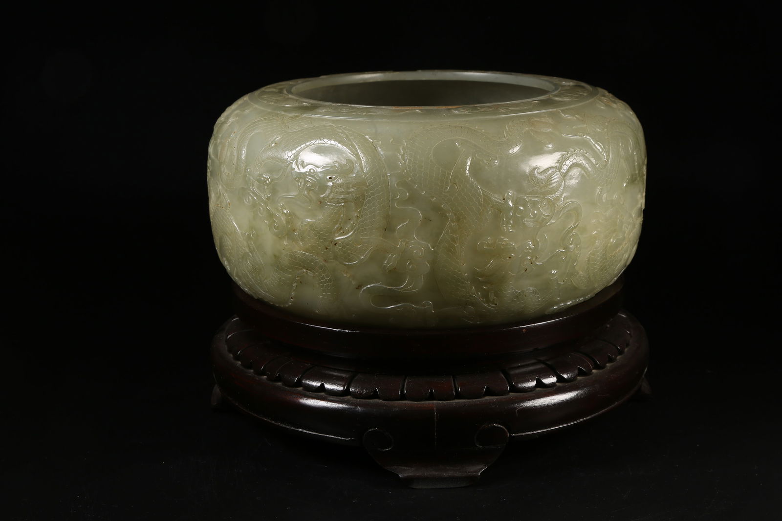 A HETIAN JADE DRAGON-PATTERN JAR - 3