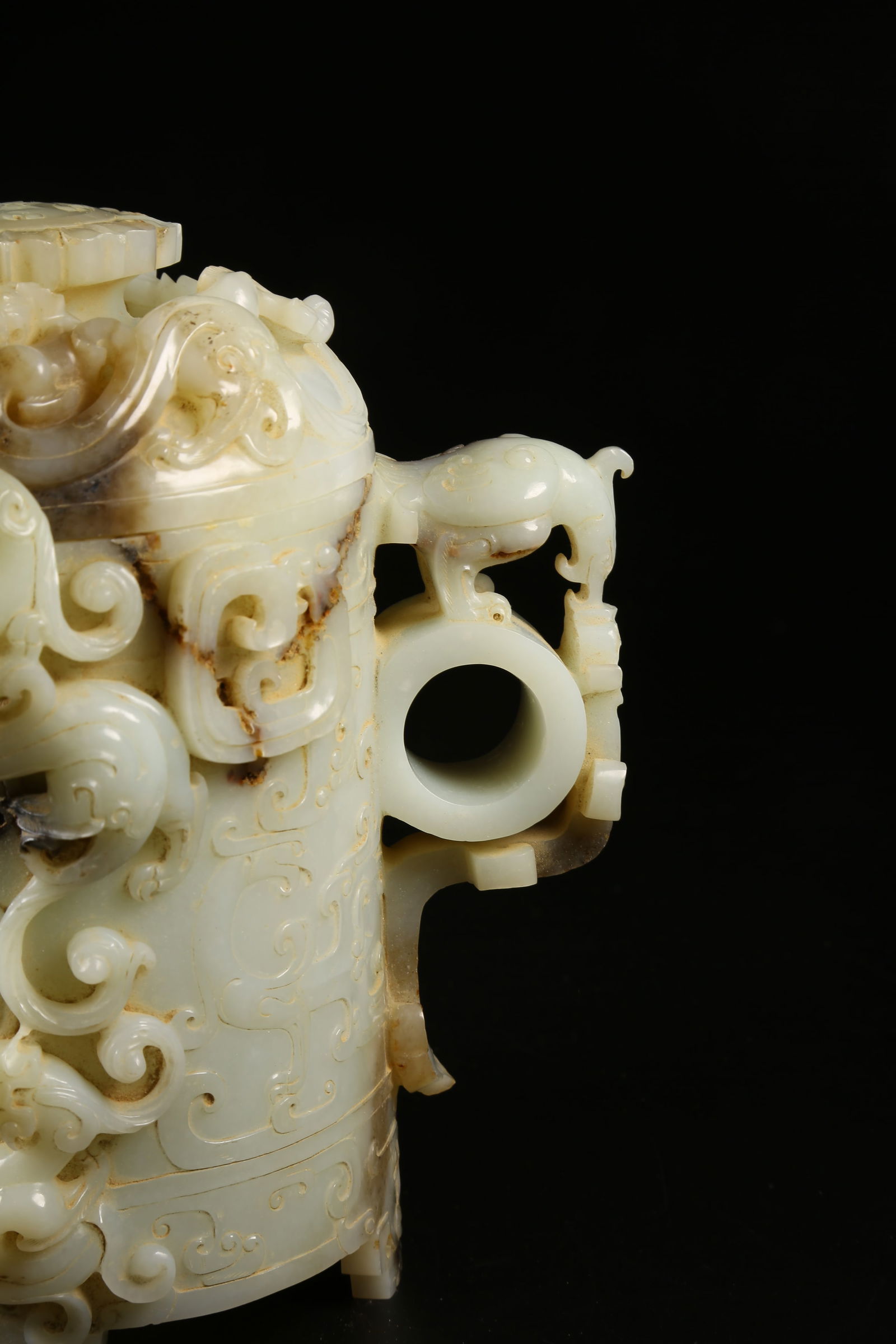 A ANCIENT JADE DRAGON-PATTERN WINE CUP - 4