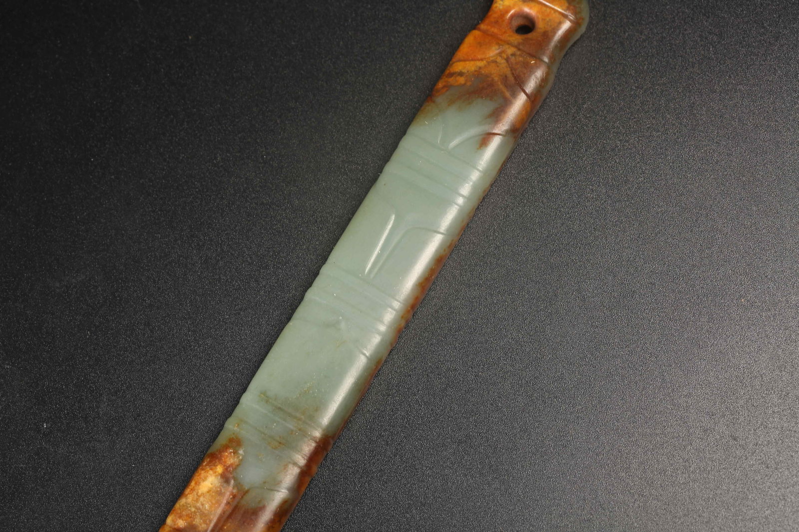 A ARCHAIC JADE HANDLE-SHAPED OBJECT - 2