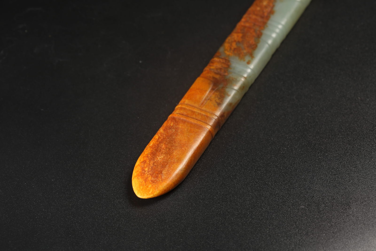 A ARCHAIC JADE HANDLE-SHAPED OBJECT - 5