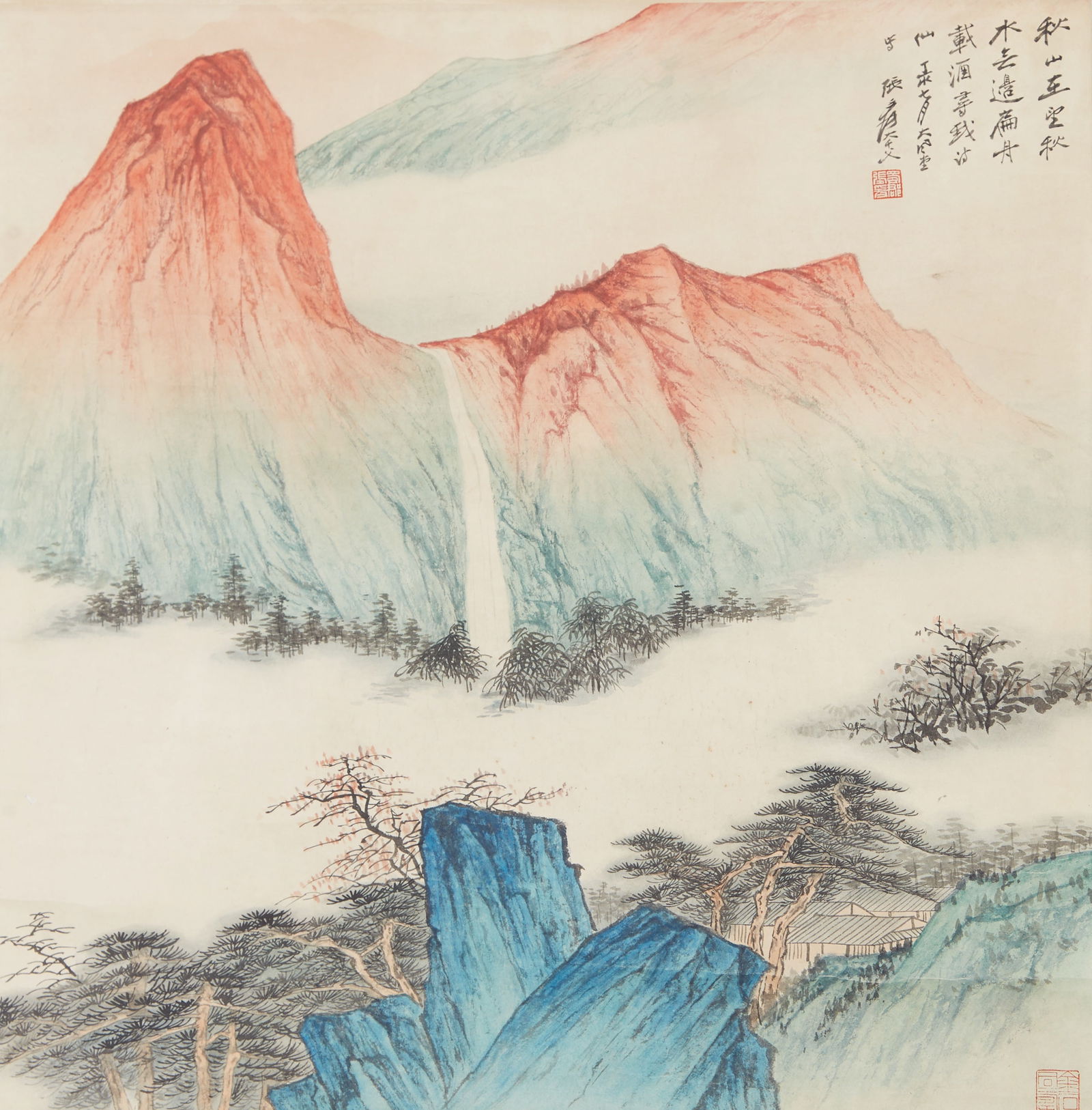 A LANDSCAPE PAINTING ON PAPER BY ZHANG DAQIAN.張大千 (1 of 11)
