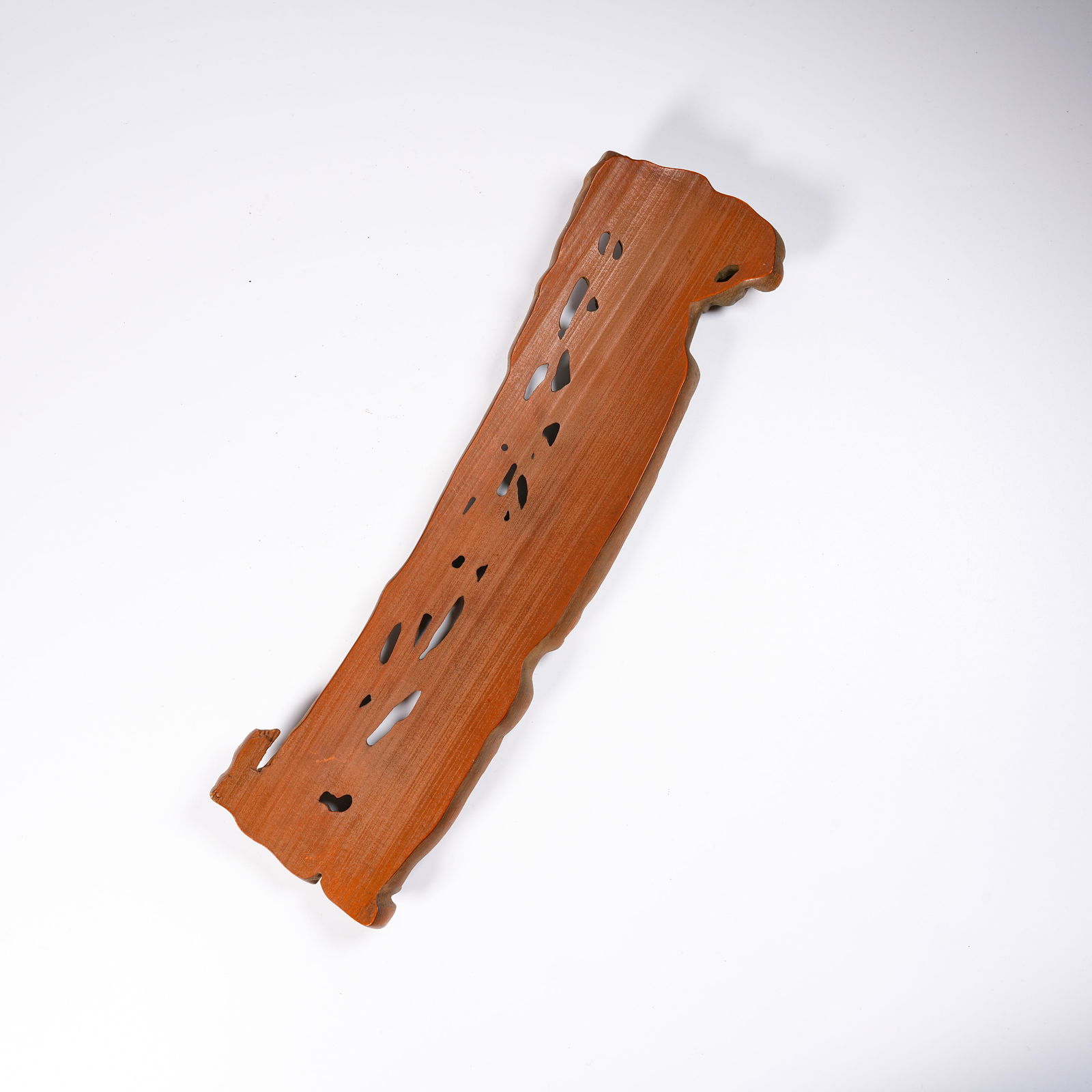 A BAMBOO CARVED FLORAL-PATTERN ARMREST - 10