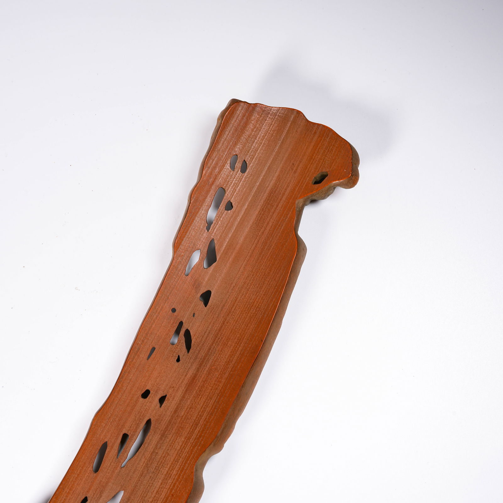 A BAMBOO CARVED FLORAL-PATTERN ARMREST - 9