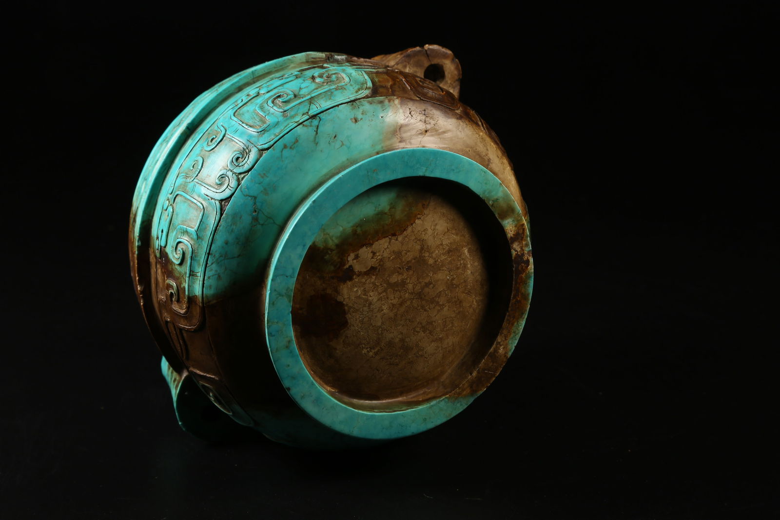 A TURQUOISE DRAGON-PATTERN COVERED CENSER - 9