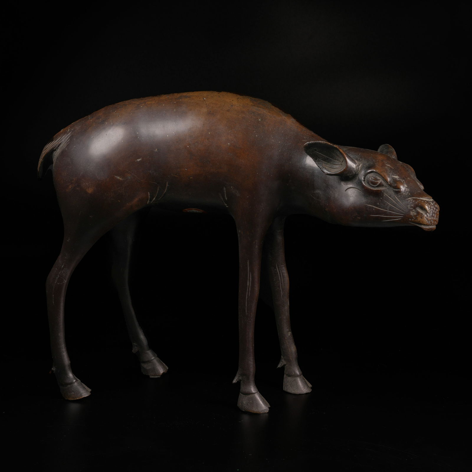 A BRONZE BEAST FIGURE (1 of 8)