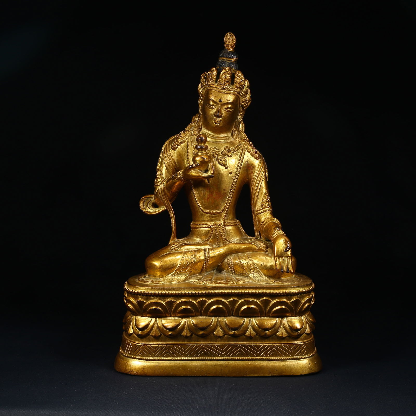 A GILT BRONZE TARA STATUE IN ZANABAZAR STYLE: Gilt Bronze Tara Statue in Zanabazar Style