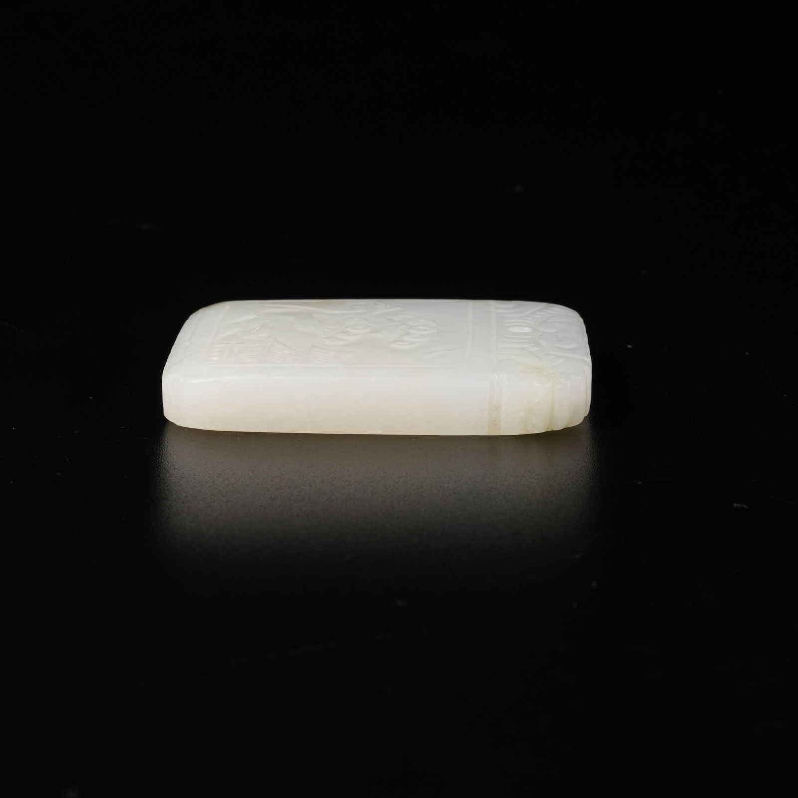 A HETIAN JADE PLAQUE WITH PAVILION PATTERN - 4