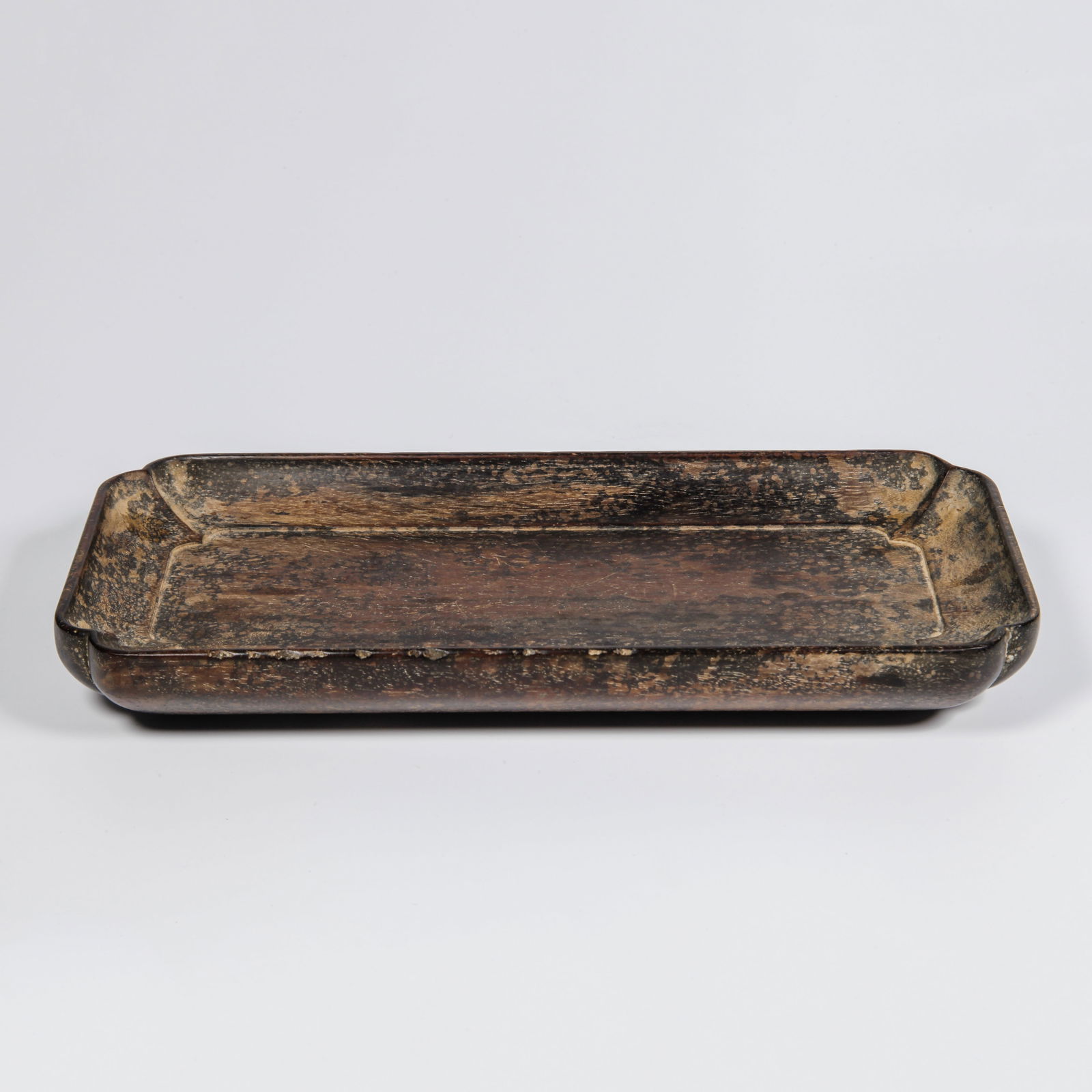 A HUANGHUALI WOOD CARVED BRUSH WASHER: Huanghuali Wood Carved Brush Washer