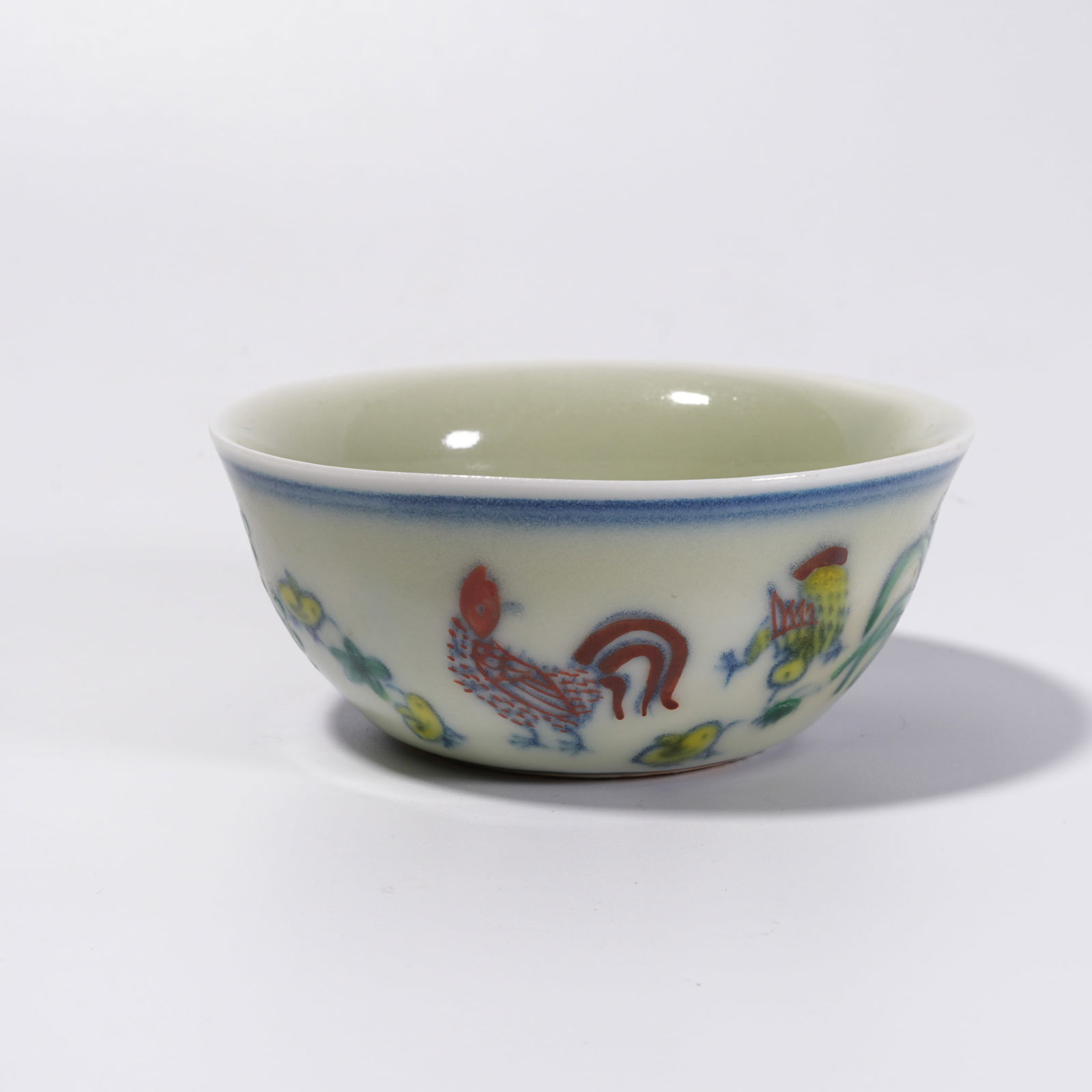 A DOUCAI ROOSTER PATTERN CUP - 3