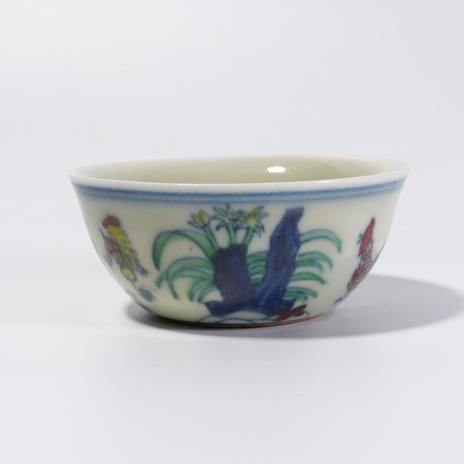 A DOUCAI ROOSTER PATTERN CUP - 4