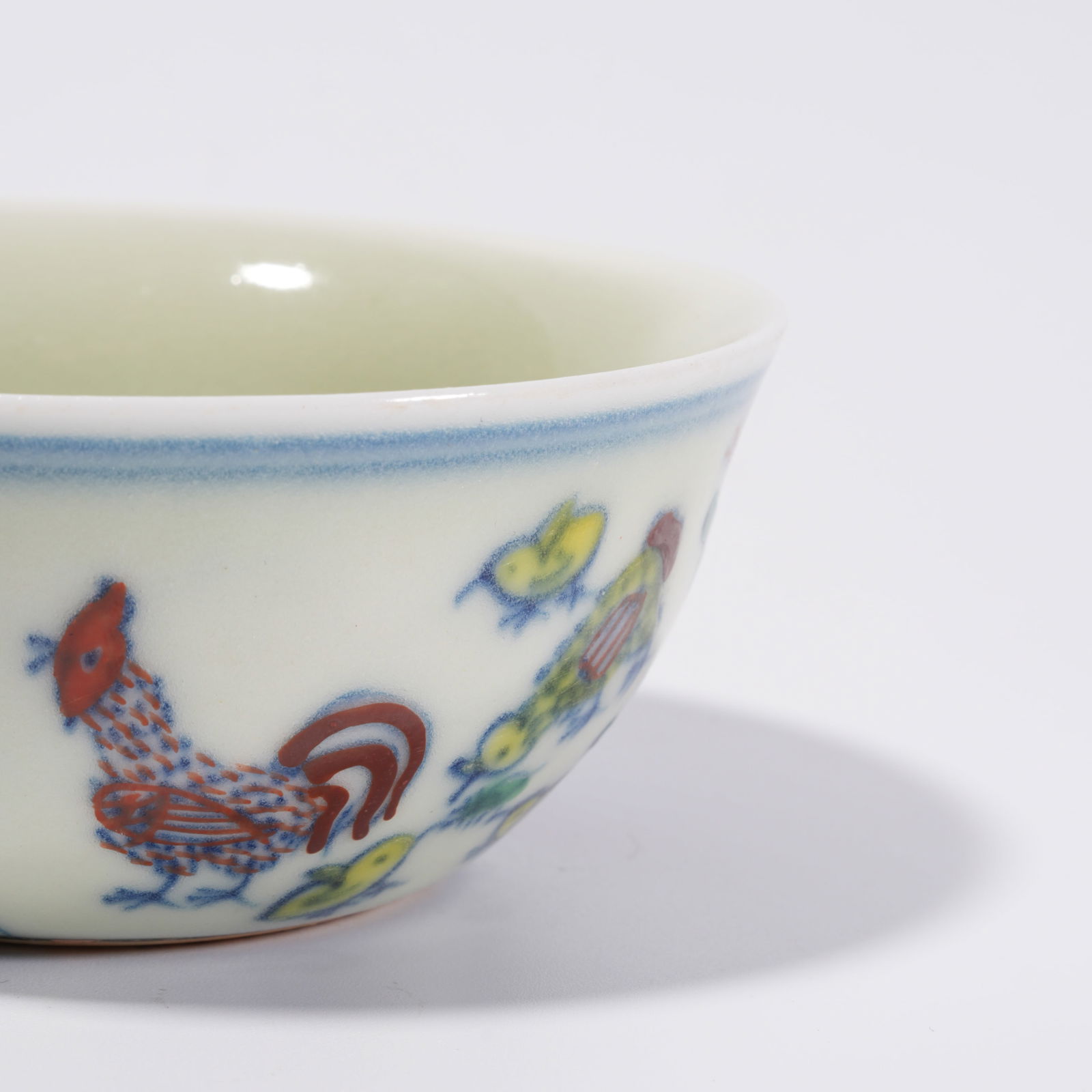 A DOUCAI ROOSTER PATTERN CUP - 5