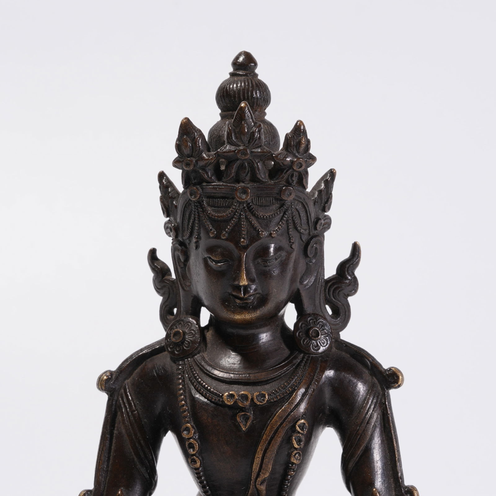 A BRONZE BUDDHA STATUE - 2