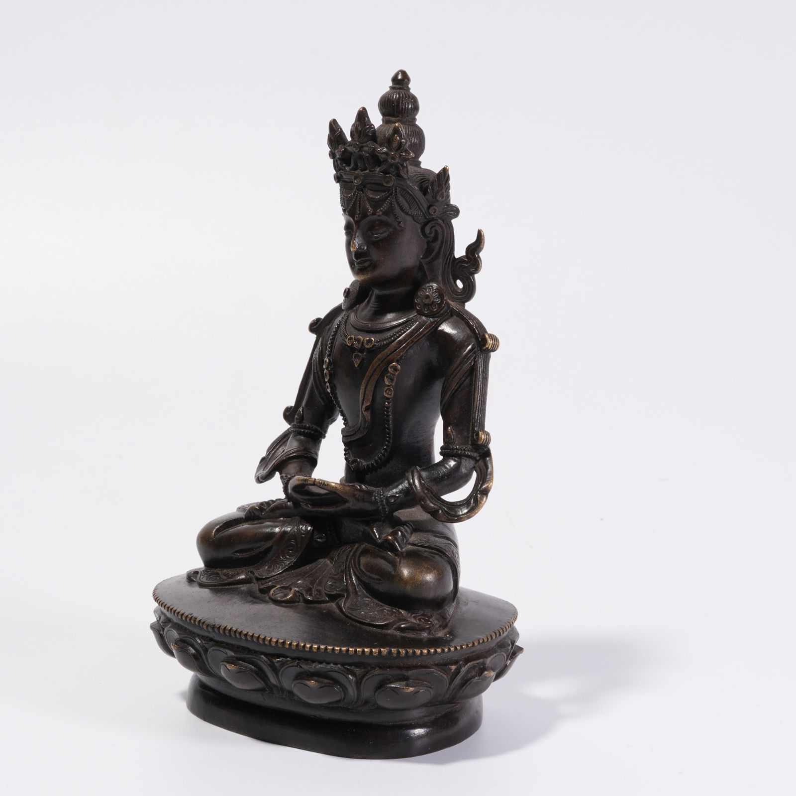 A BRONZE BUDDHA STATUE - 4