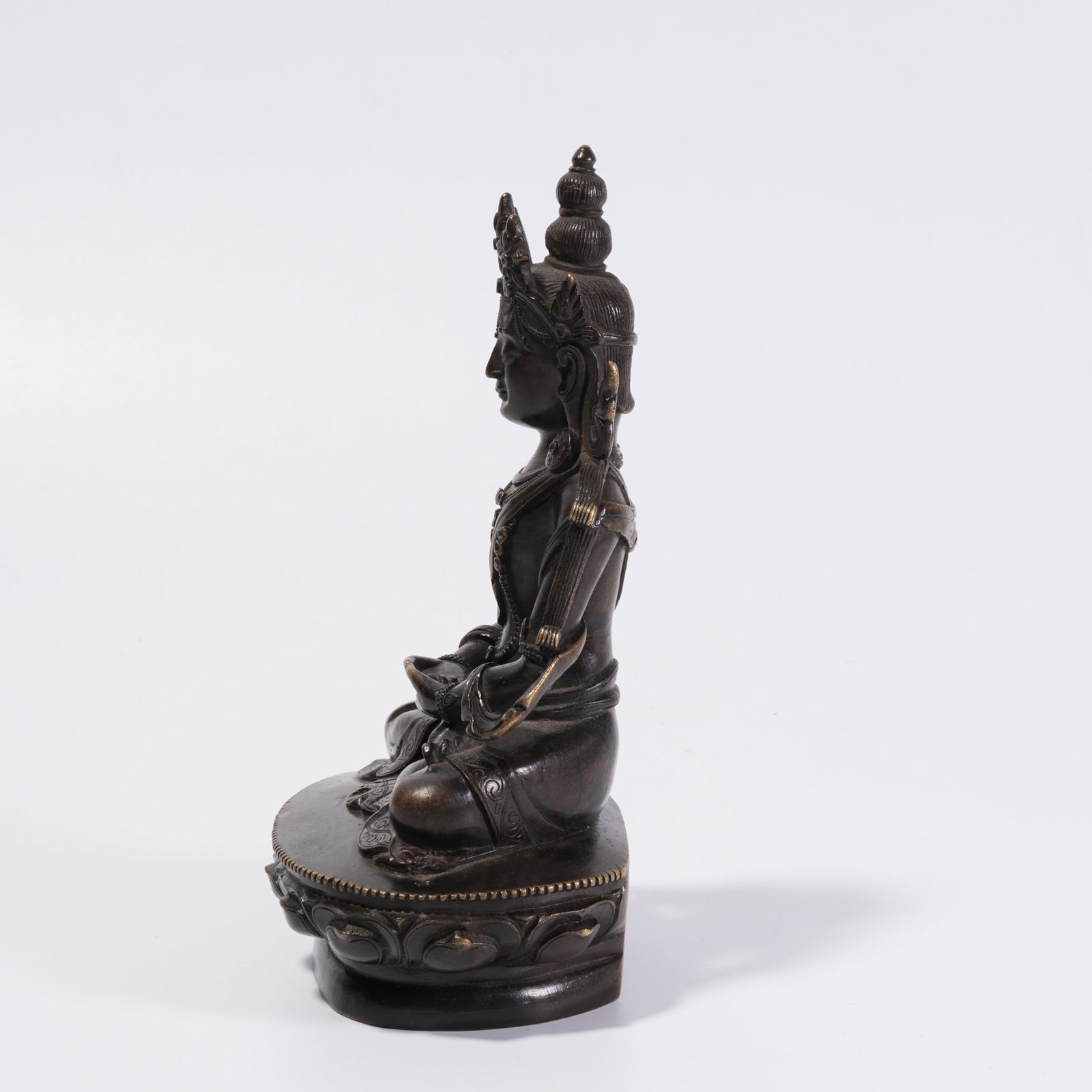 A BRONZE BUDDHA STATUE - 5