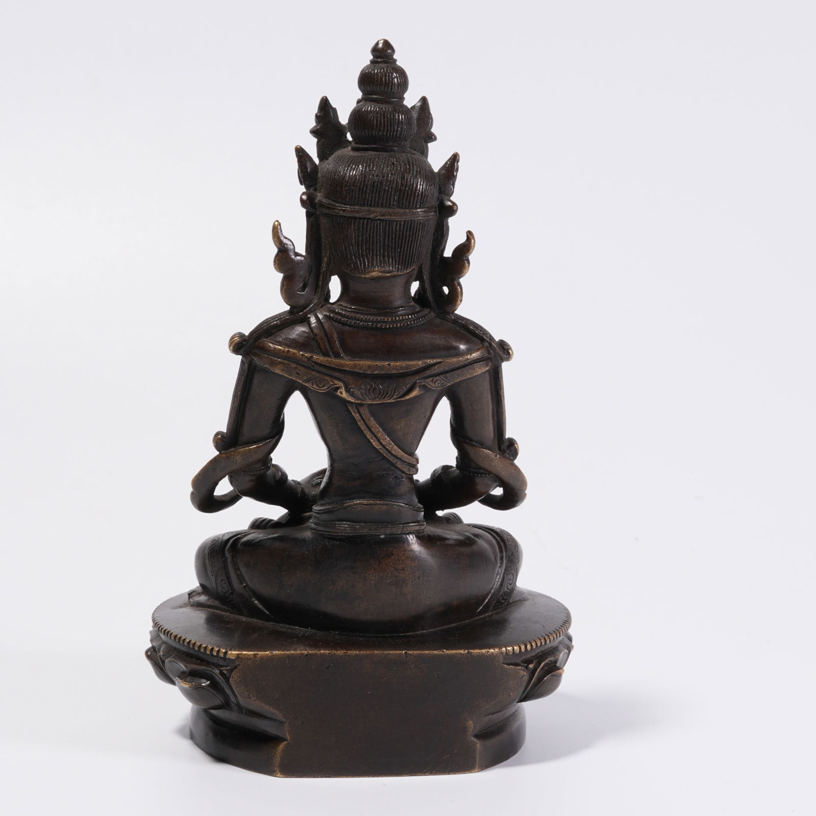 A BRONZE BUDDHA STATUE - 6