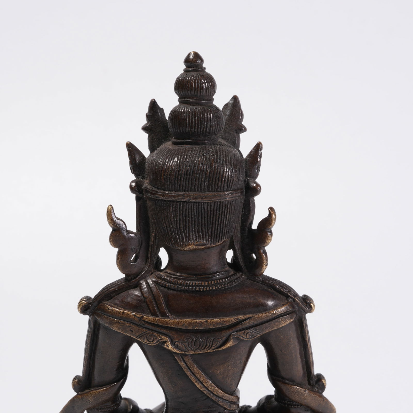 A BRONZE BUDDHA STATUE - 7