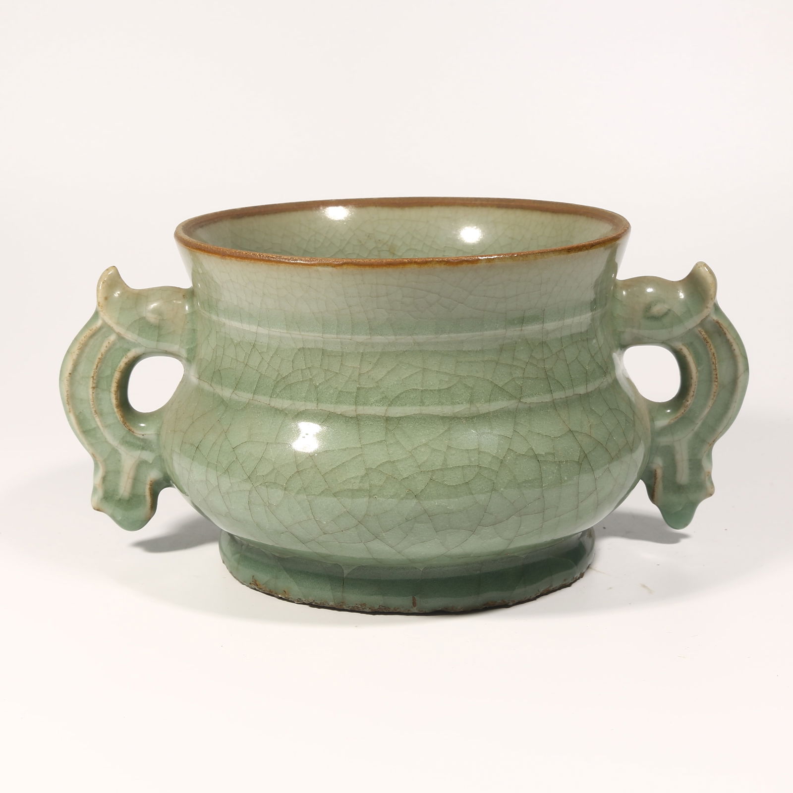 A LONGQUAN KILN GUI-SHAPED CENSER: Longquan Kiln Gui-Shaped Censer