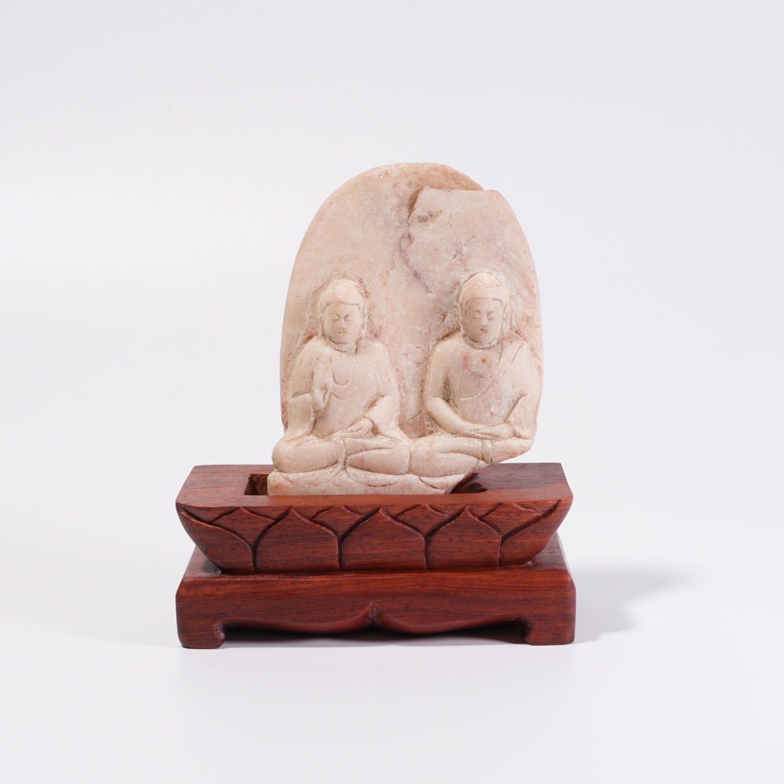 A WHITE HAN MARBLE BUDDHA ORNAMENT: White Han Marble Buddha Ornament