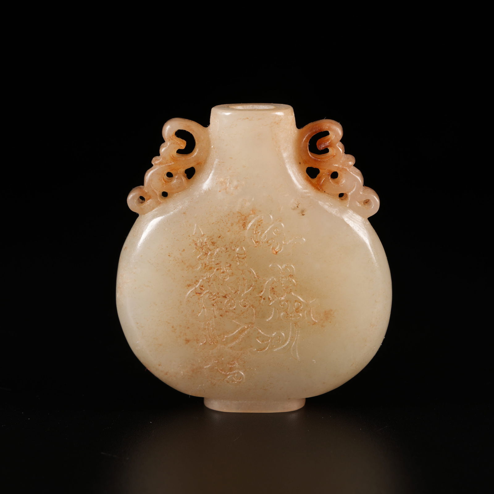 A HETIAN JADE SNUFF BOTTLE WITH PLAYING BABIES DESIGN (1 of 9)