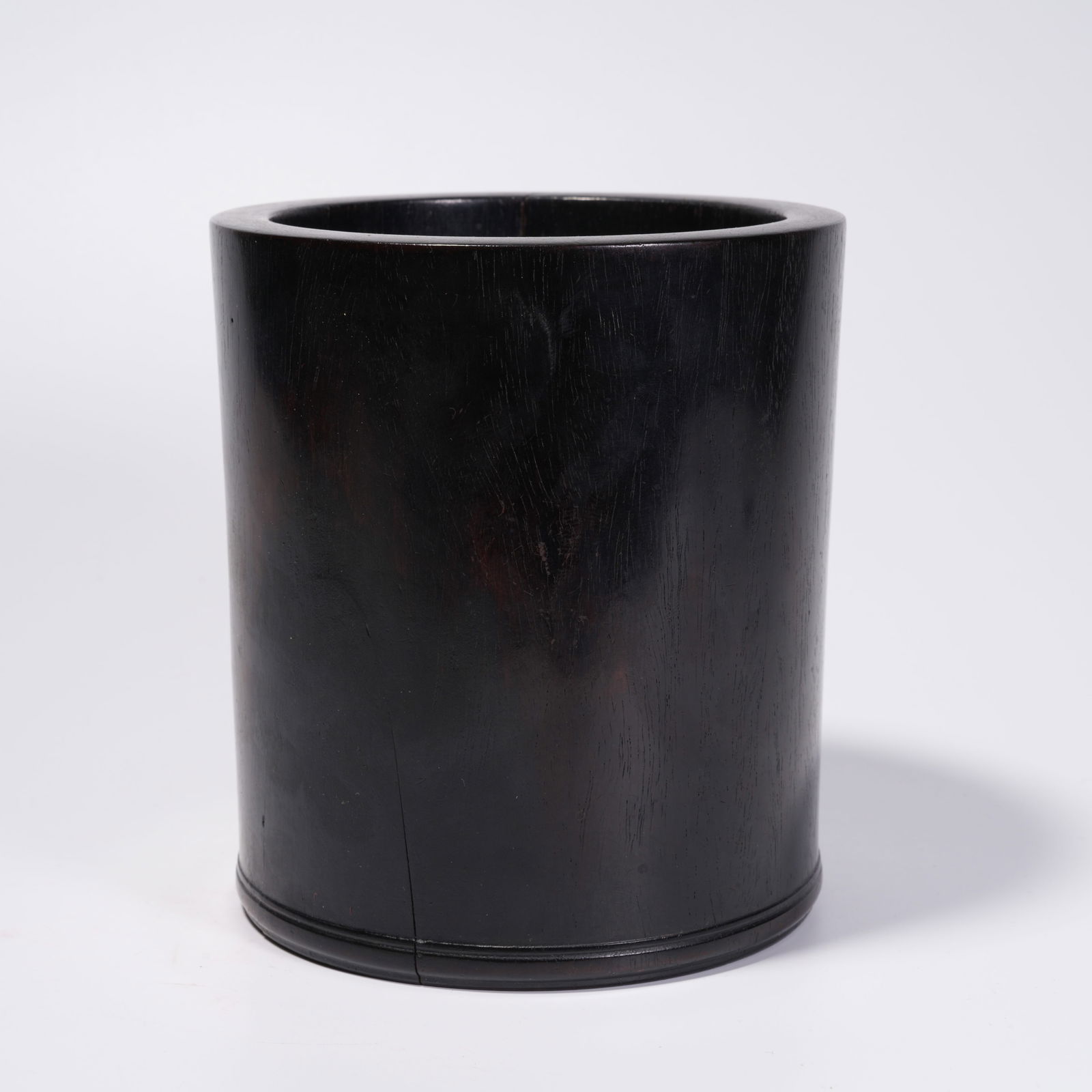 A ZITAN WOOD CARVED BRUSH POT (1 of 9)