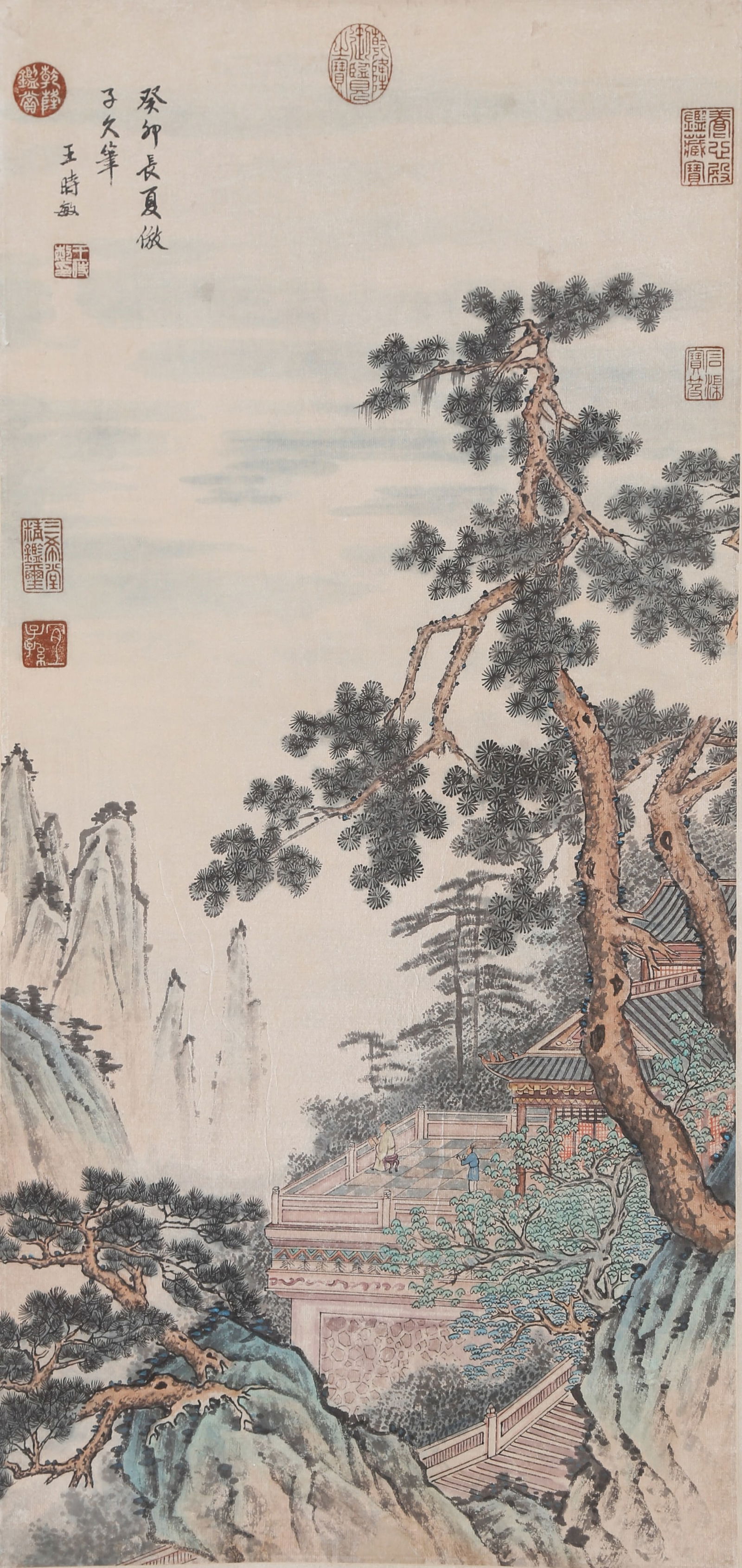 A LANDSCAPE WITH PAVILIONS ON PAPER BY WANG SHIMIN.王時敏 (1 of 9)