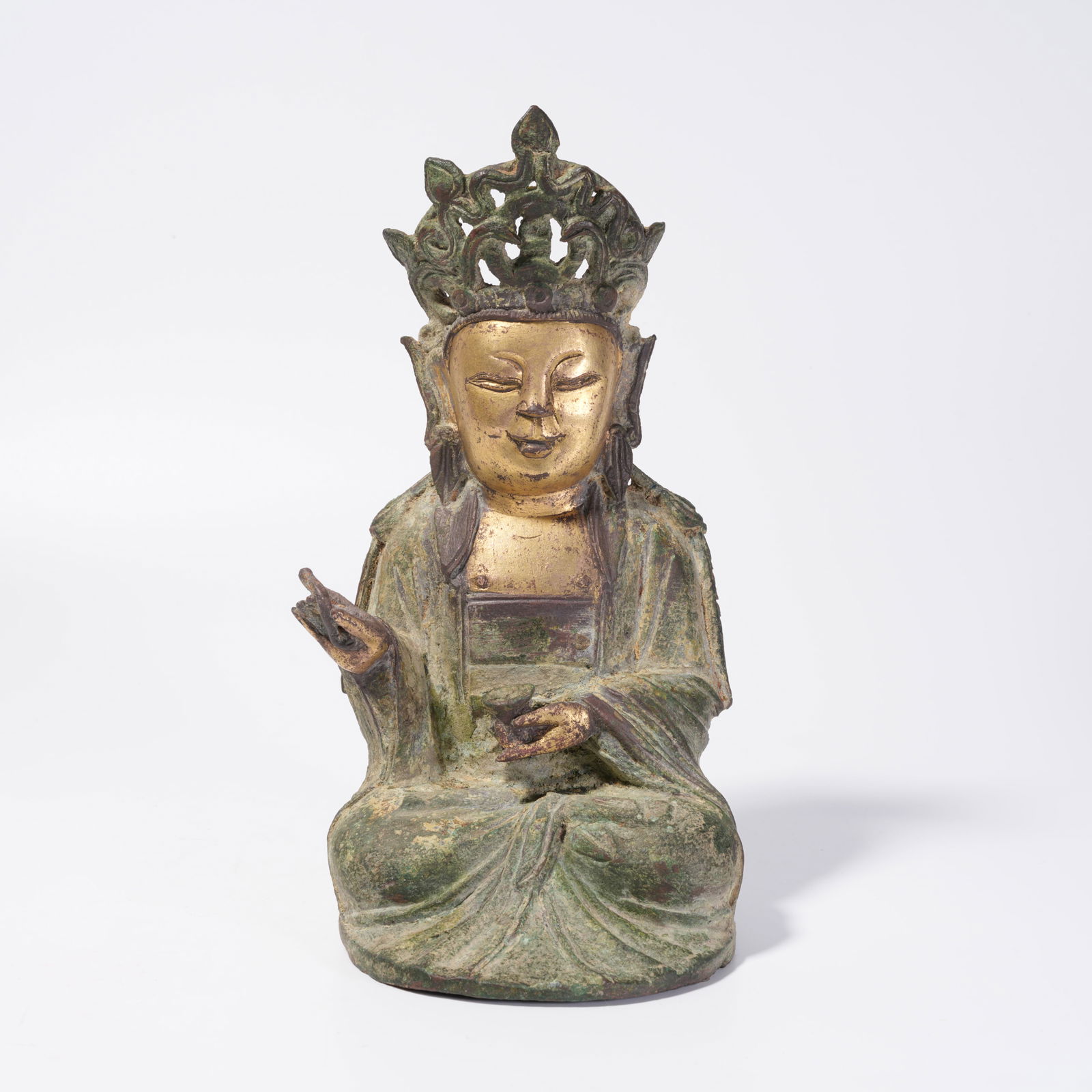 A BRONZE BUDDHA STATUE (1 of 9)