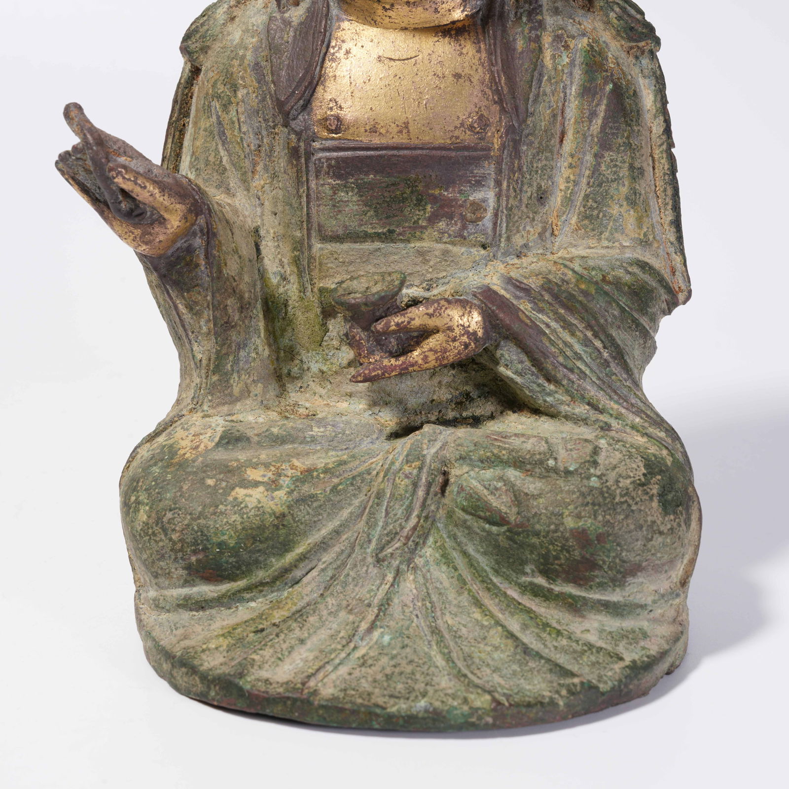 A BRONZE BUDDHA STATUE - 3