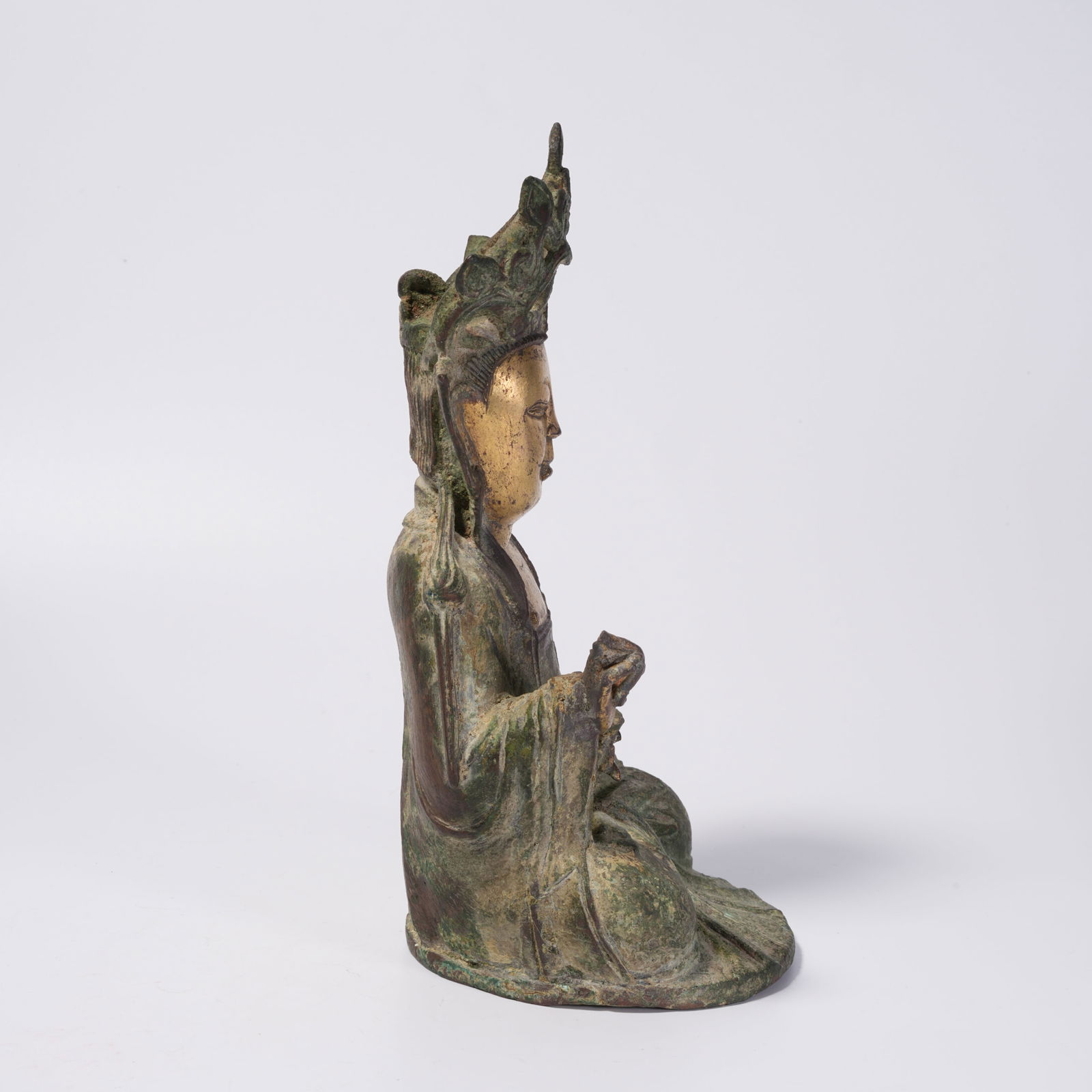 A BRONZE BUDDHA STATUE - 8