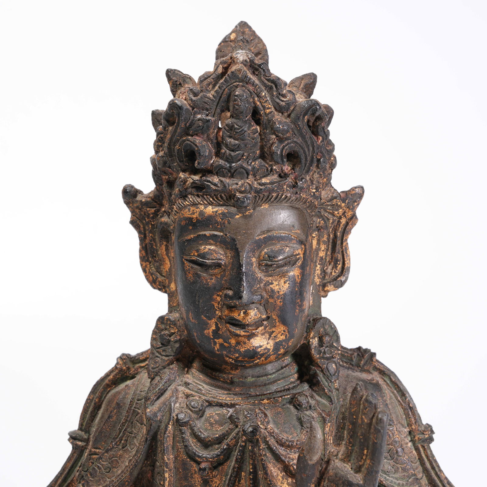 A BRONZE BUDDHA STATUE - 2