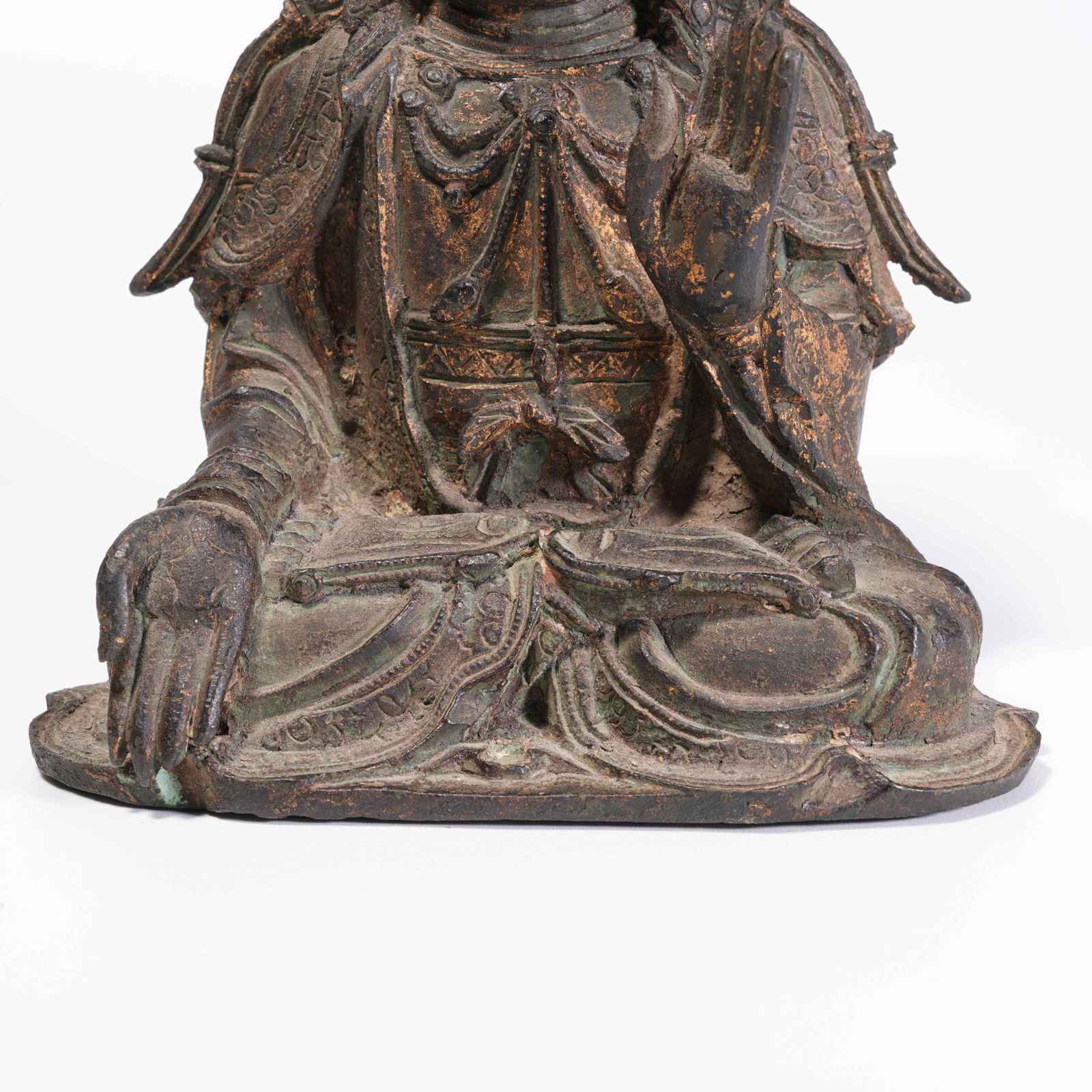 A BRONZE BUDDHA STATUE - 3