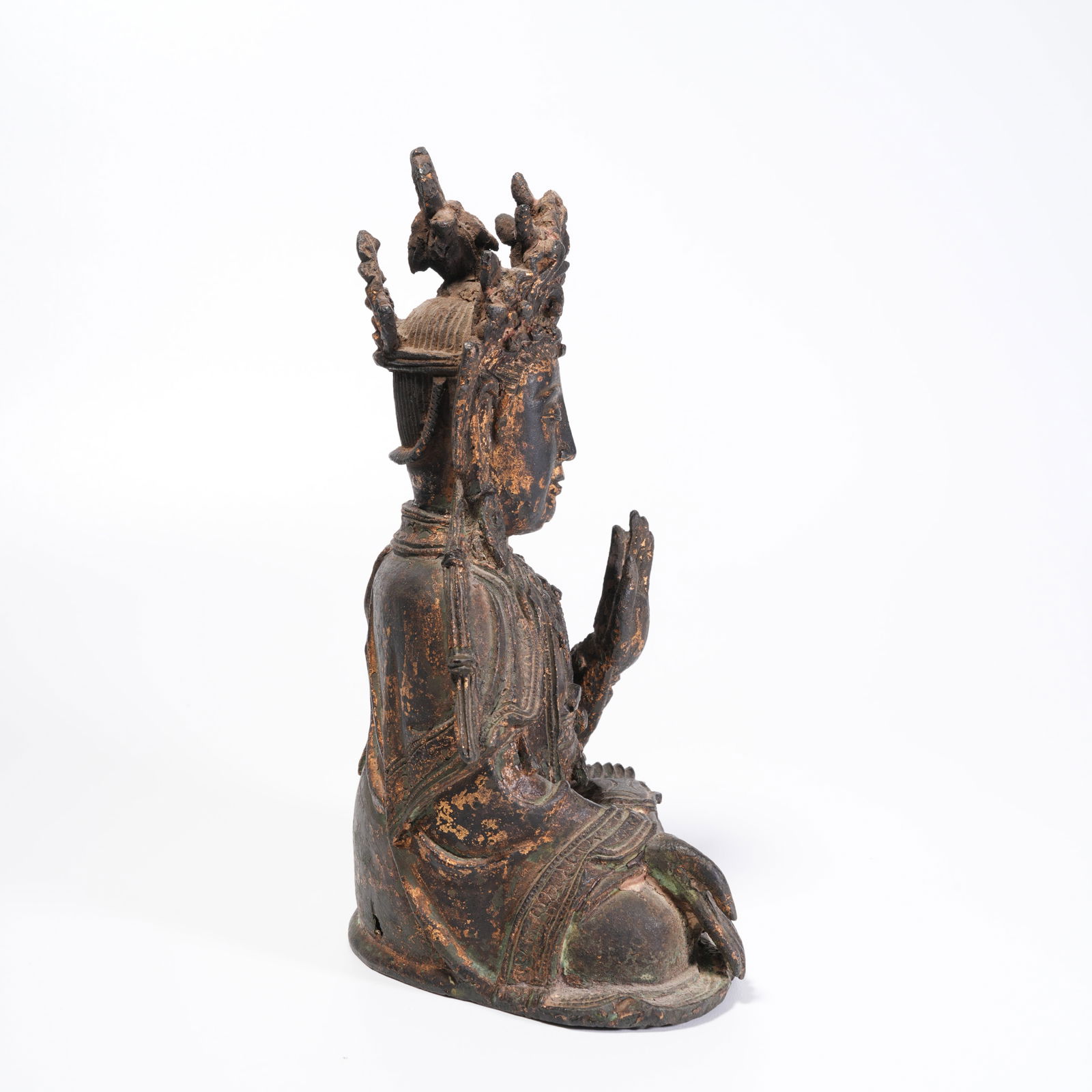 A BRONZE BUDDHA STATUE - 5
