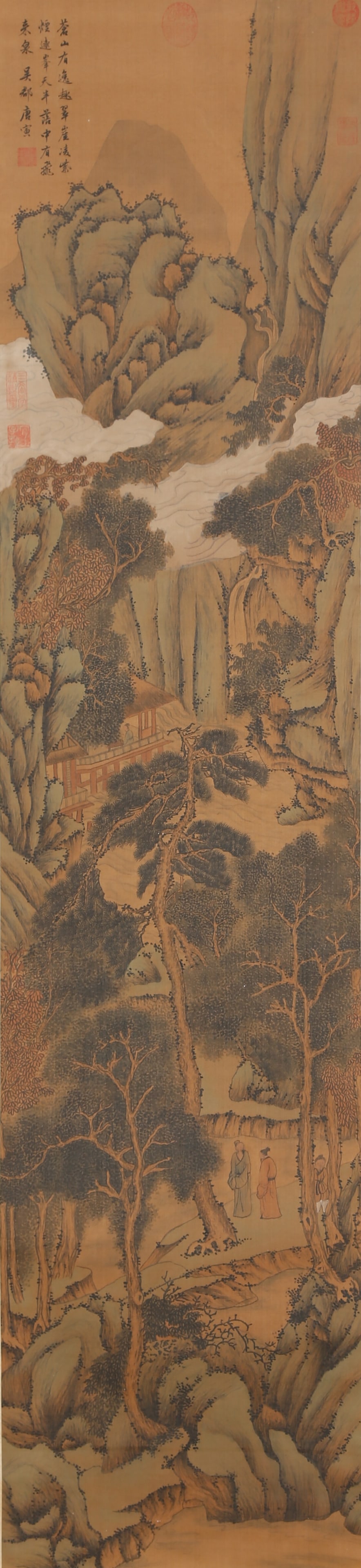 A LANDSCAPE PAINTING ON SILK BY TANG YIN.唐寅 (1 of 10)