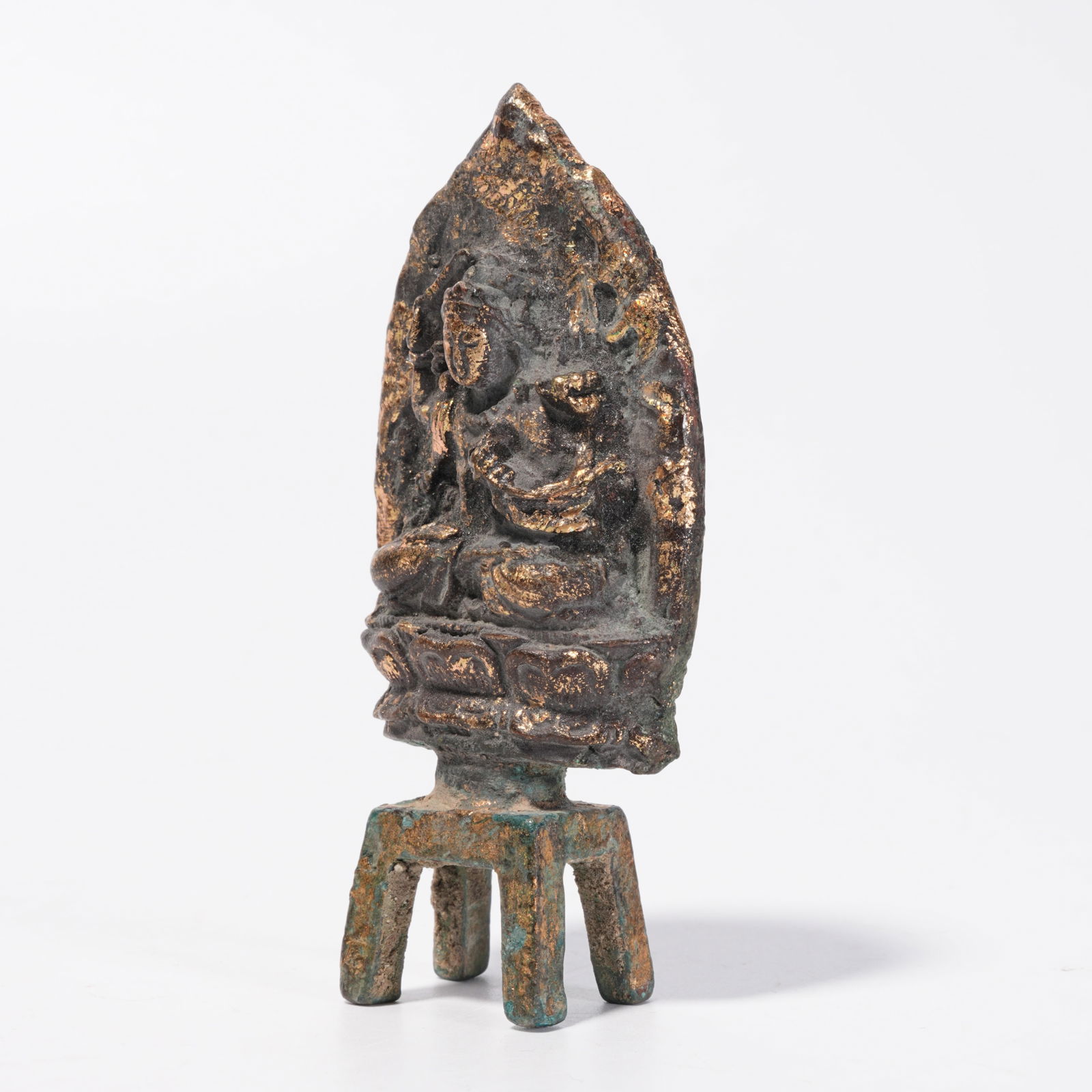 A BRONZE BUDDHA STATUE - 4