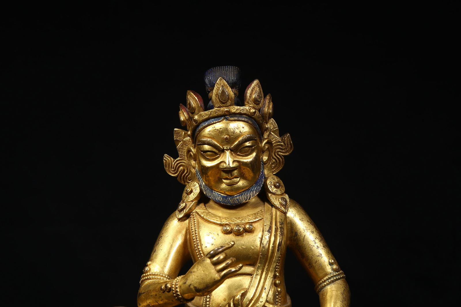 A GILT BRONZE WEALTH DEITY STATUE - 2