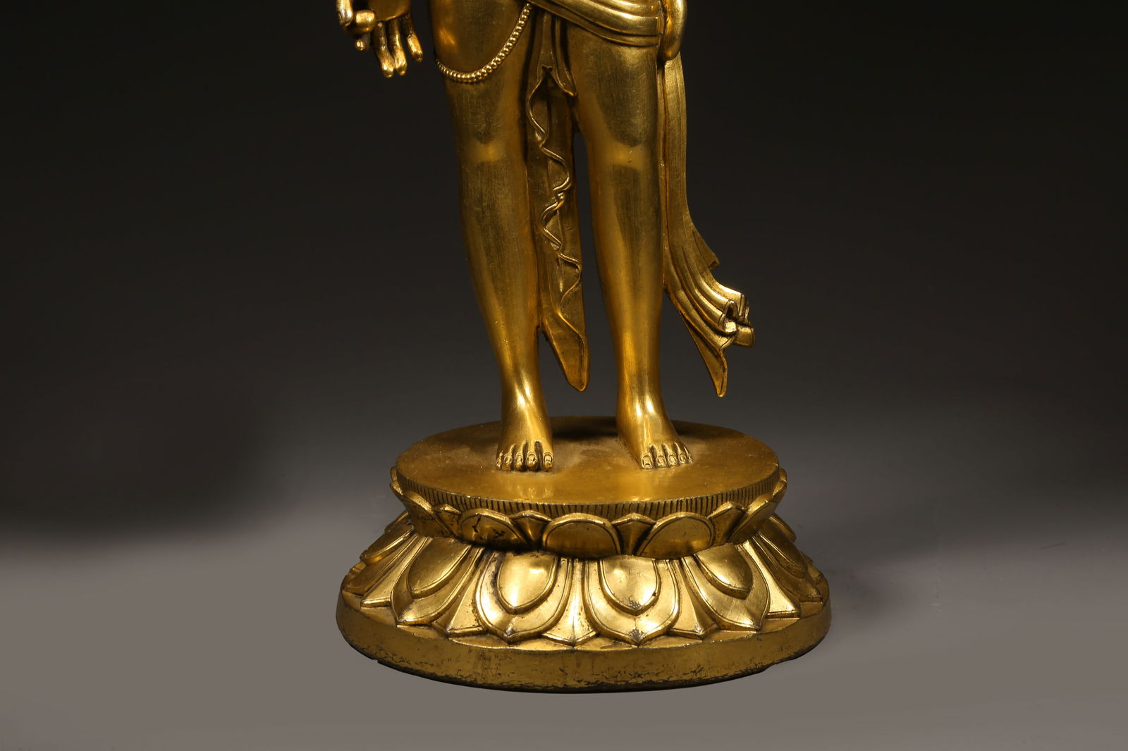 A GILDED BRONZE STANDING BODHISATTVA - 4
