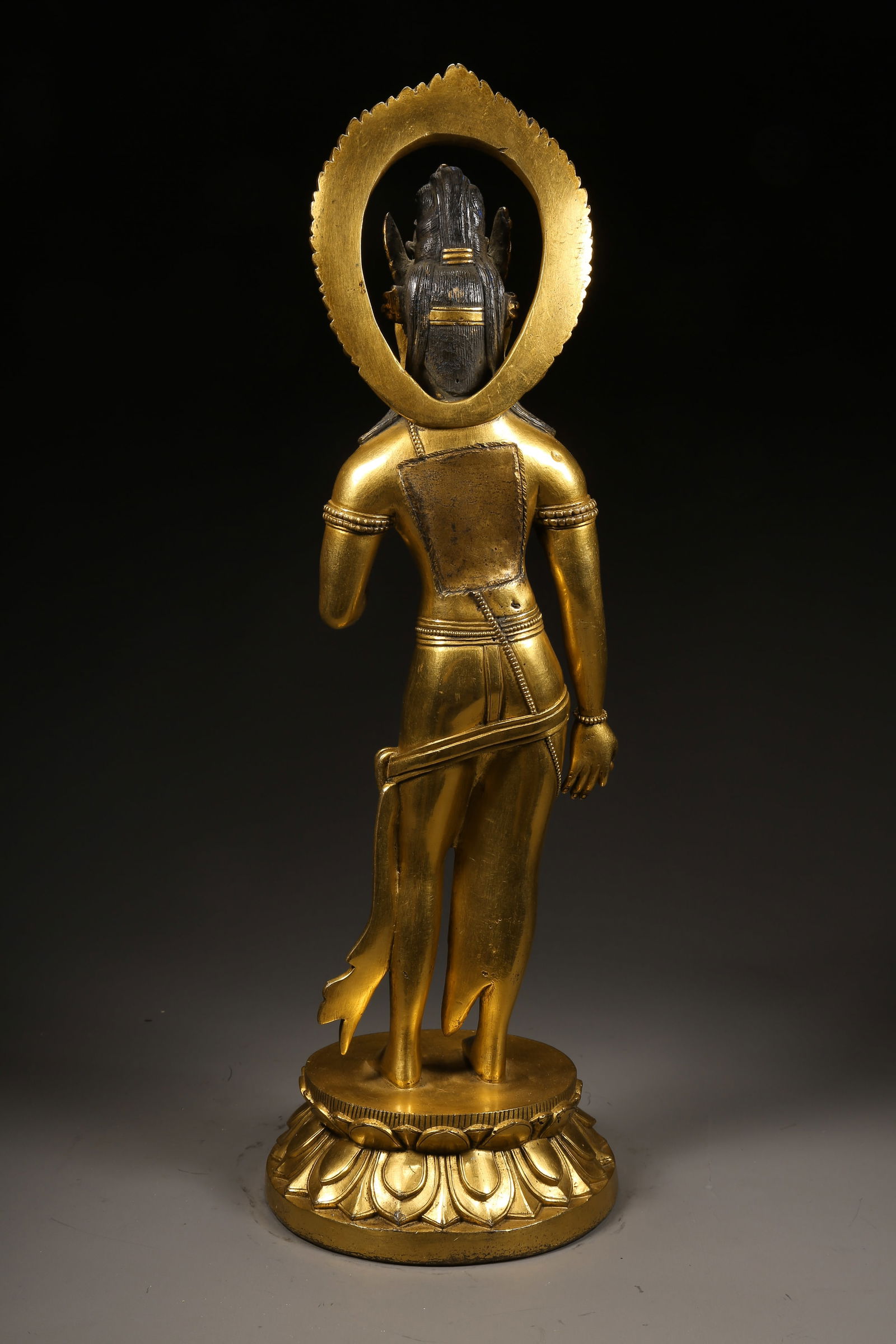 A GILDED BRONZE STANDING BODHISATTVA - 7
