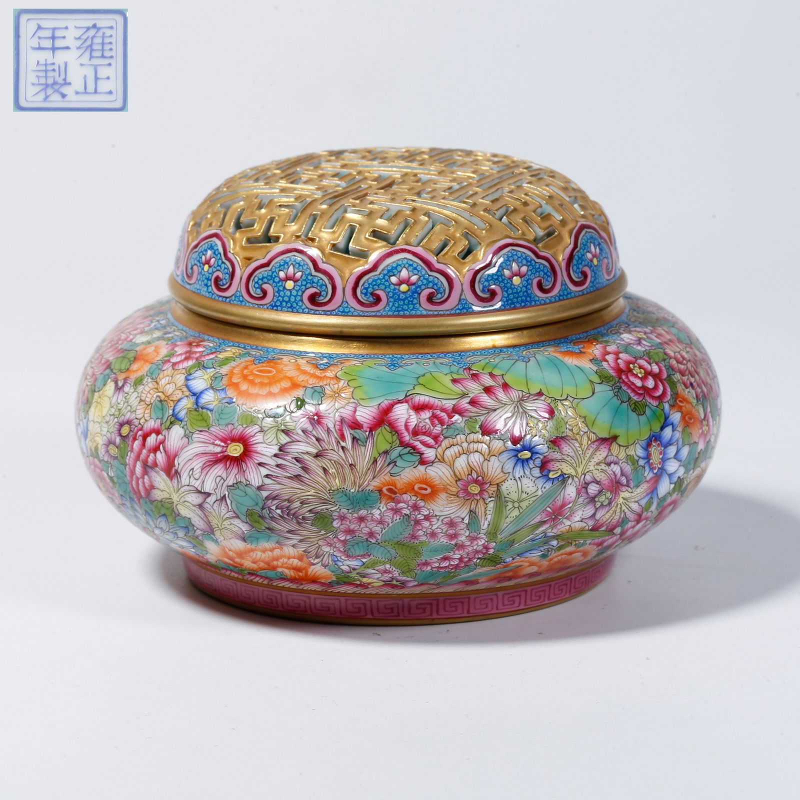 A HUNDRED FLOWERS INCENSE BURNER: Hundred Flowers incense burner