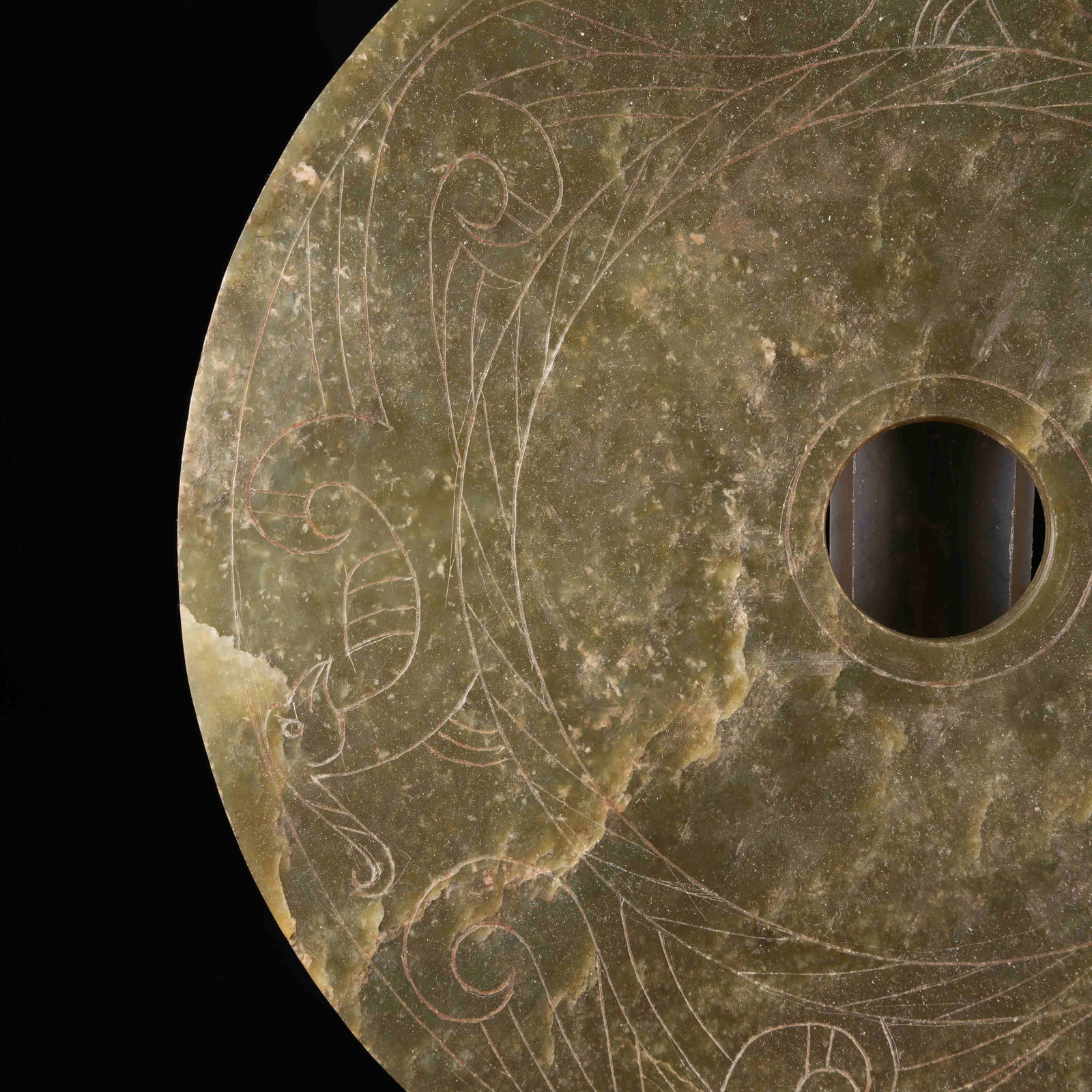 A ANCIENT JADE PHOENIX PATTERN DISC - 5