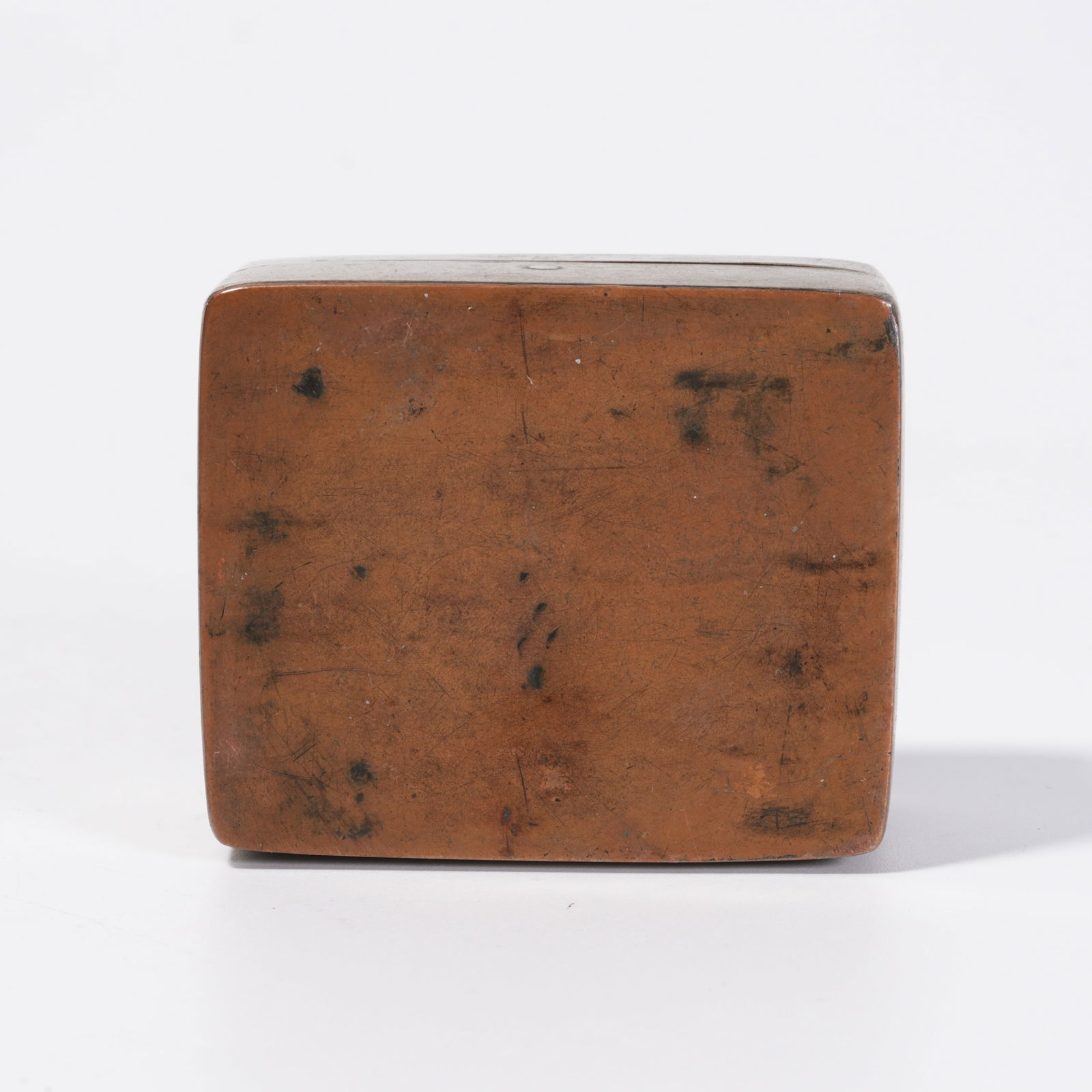 A BRONZE COVERED BOX WITH FIGURE NARRATIVE PATTERN - 9