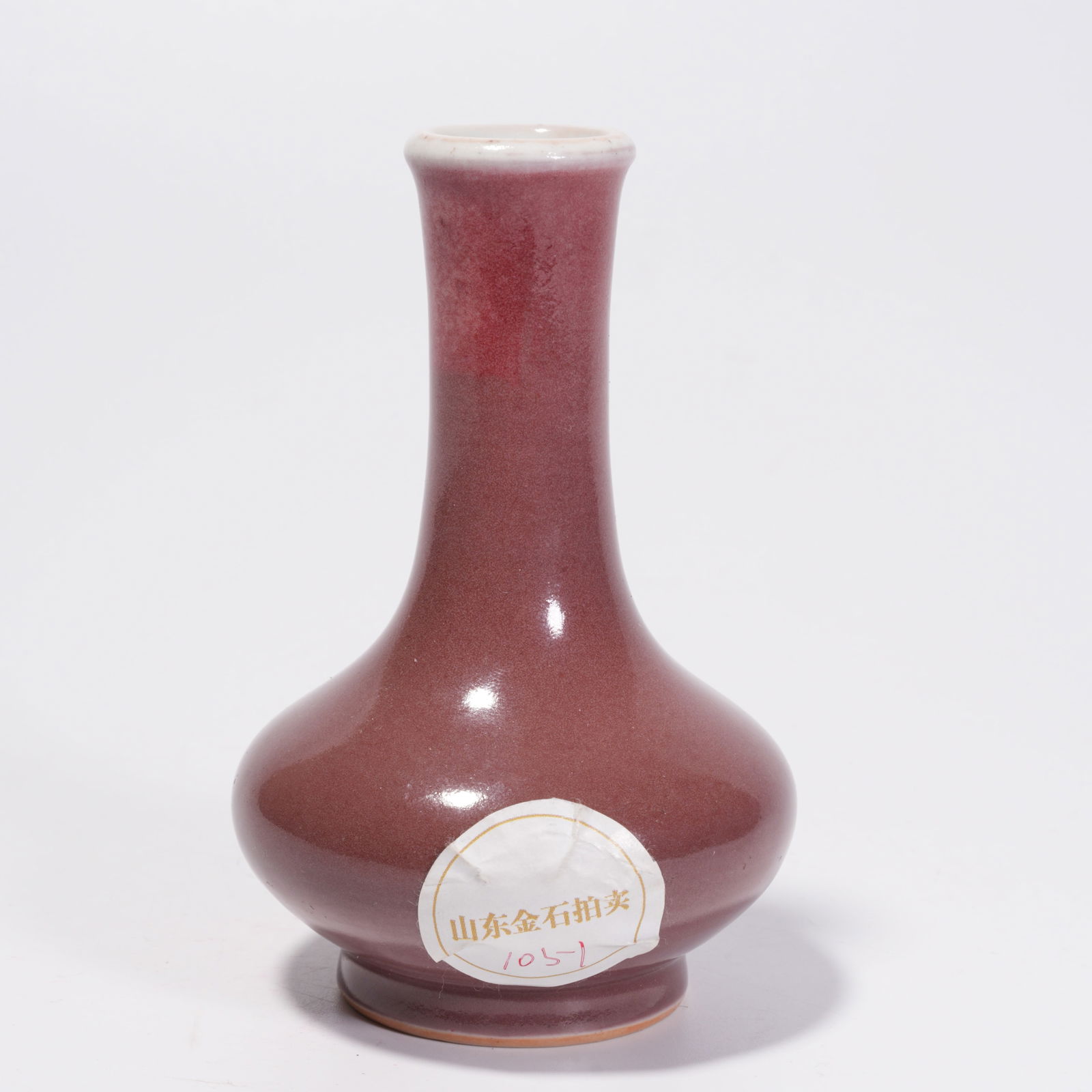 A RED BEAN-GLAZED VASE - 3