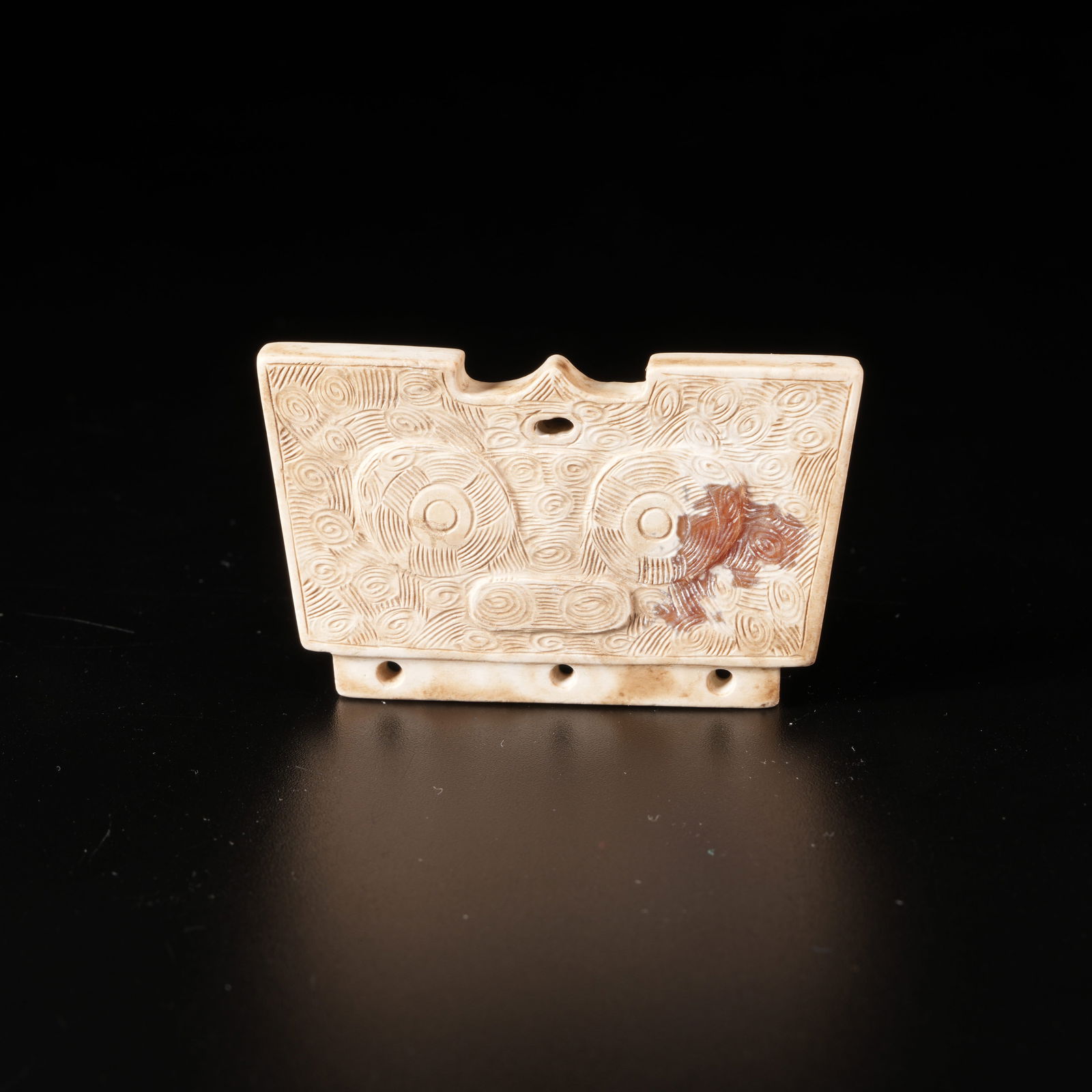 A LIANGZHU CULTURE PENDANT IN ARCHAIC JADE: Liangzhu Culture Pendant in Archaic Jade