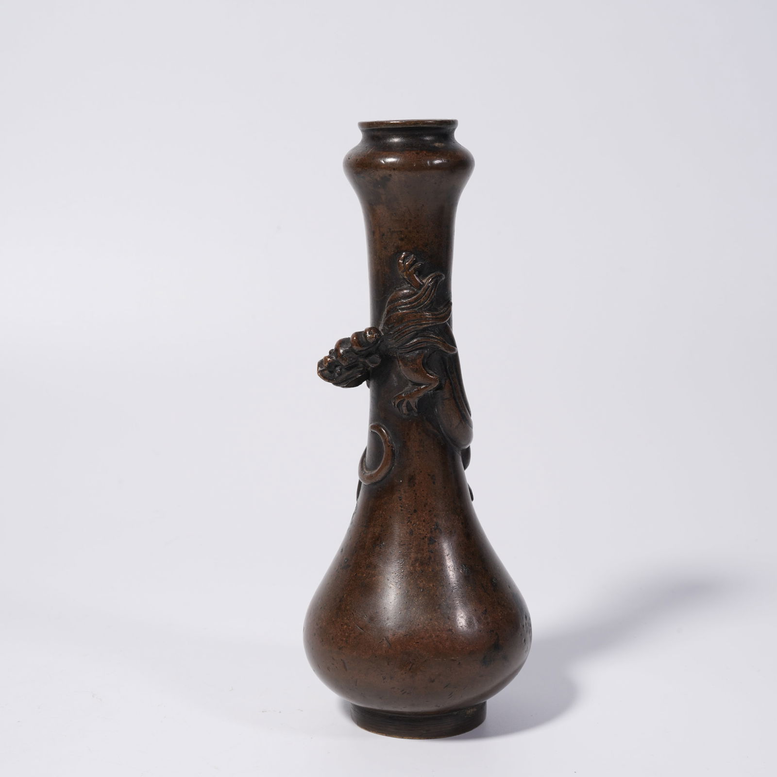 A BRONZE APPRECIATION VASE WITH DRAGON PATTERN: Bronze Appreciation Vase with Dragon Pattern
