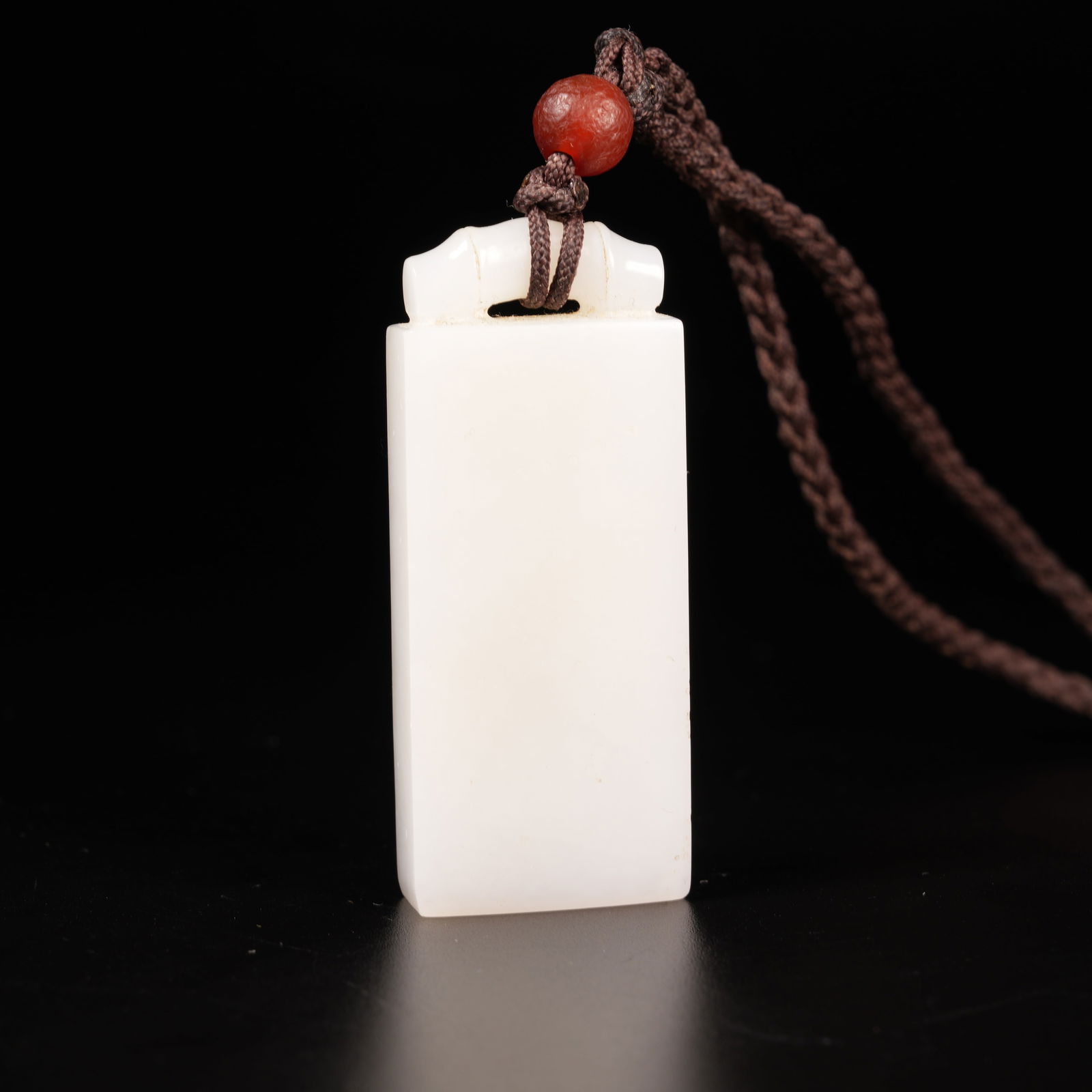 A HETIAN JADE WU SHI PLAQUE: Hetian Jade Wu Shi Plaque