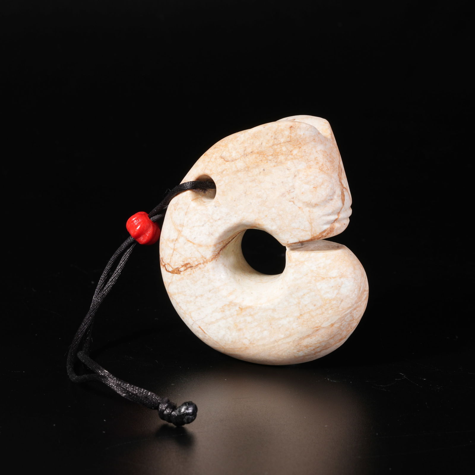 A ARCHAIC JADE PIG-DRAGON: Archaic Jade Pig-Dragon