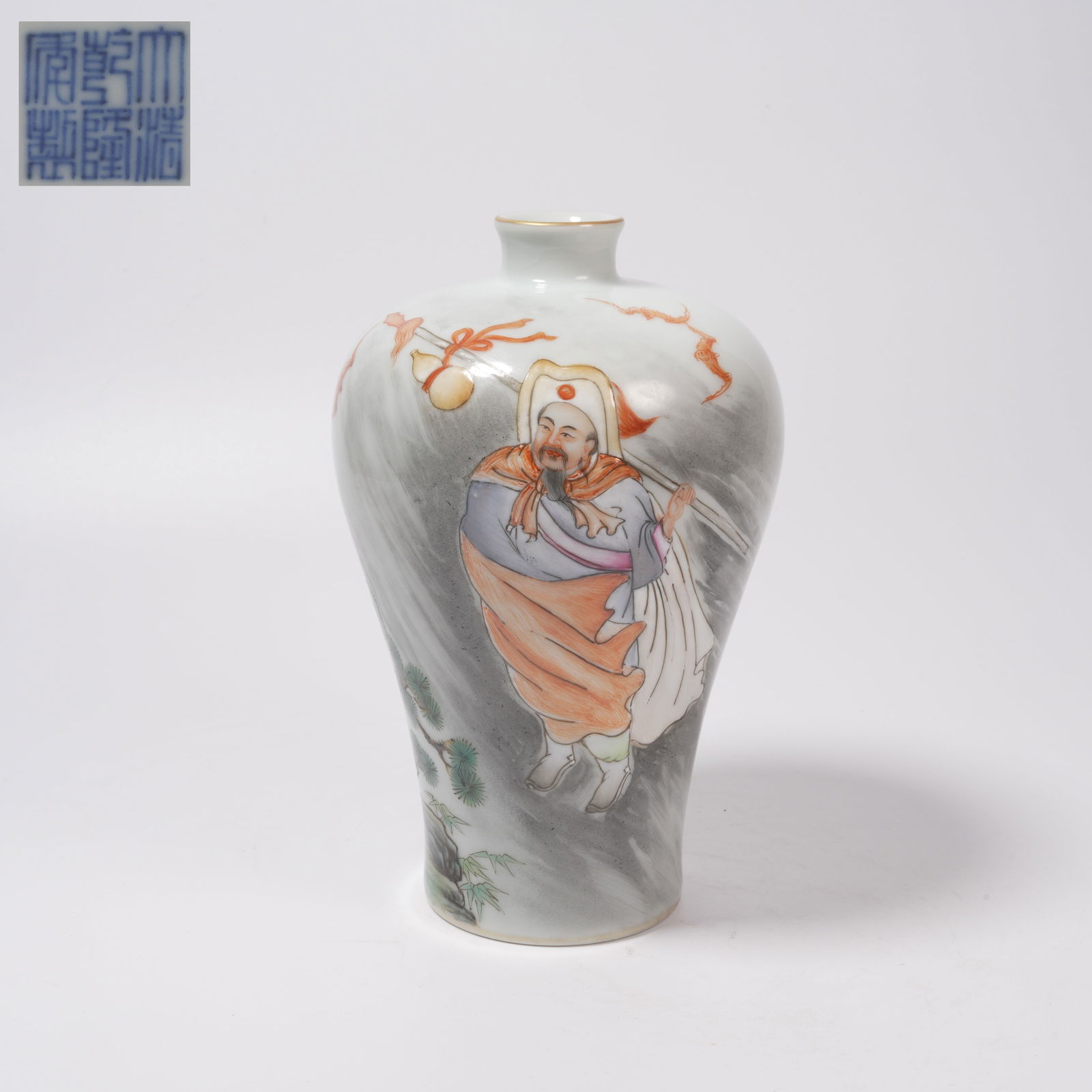 A FAMILLE-ROSE "LIN CHONG’S NIGHT ESCAPE" MEIPING VASE: Famille-Rose "Lin Chong’s Night Escape" Meiping Vase