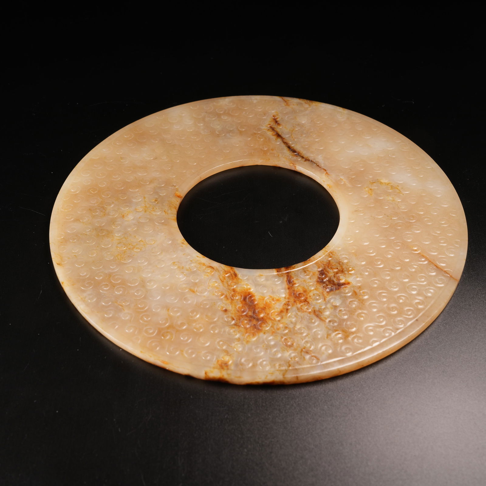 A HOOKED-CLOUD PATTERN BI DISK IN ARCHAIC JADE - 9