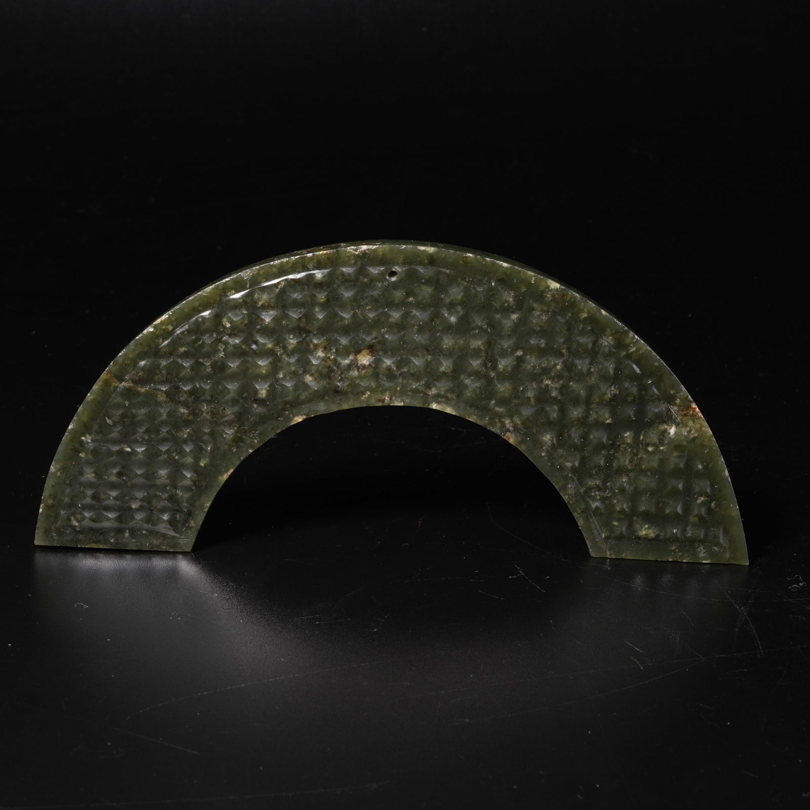 A ARCHAIC JADE HUANG PENDANT: Archaic Jade Huang Pendant
