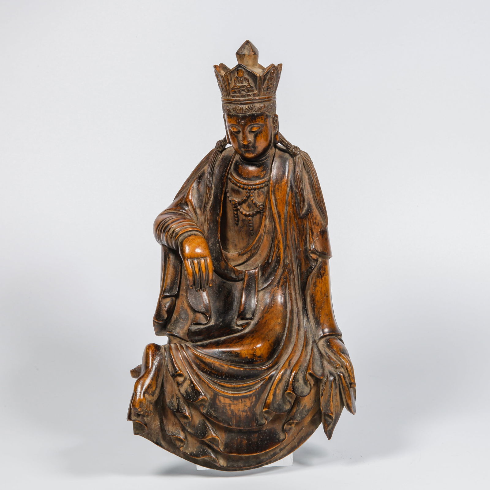 A HUANGHUALI WOOD CARVED FIGURATIVE ORNAMENT: Huanghuali Wood Carved Figurative Ornament