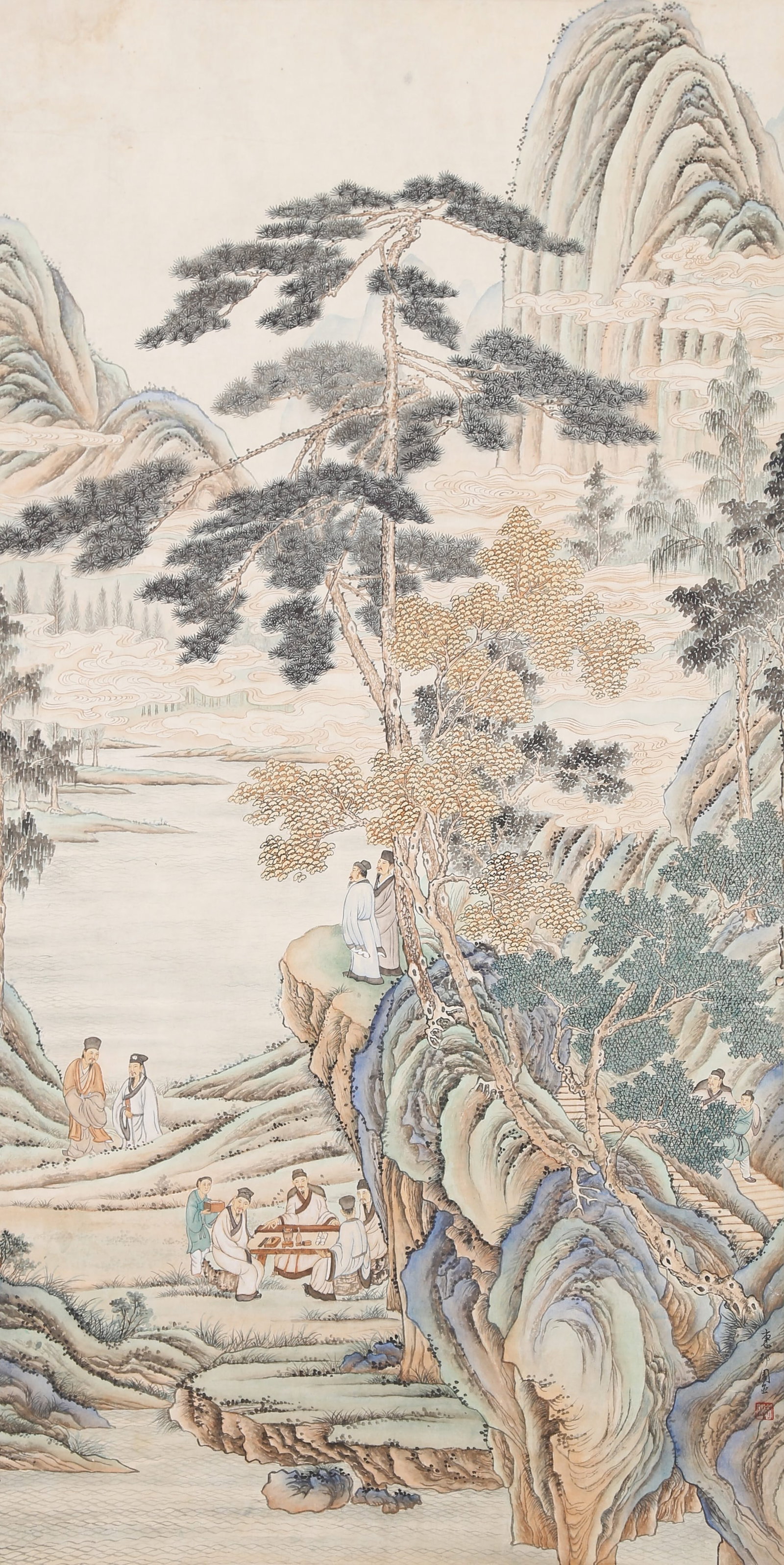 A LANDSCAPE WITH FIGURES ON PAPER BY ZHOU CHEN.周臣 (1 of 12)